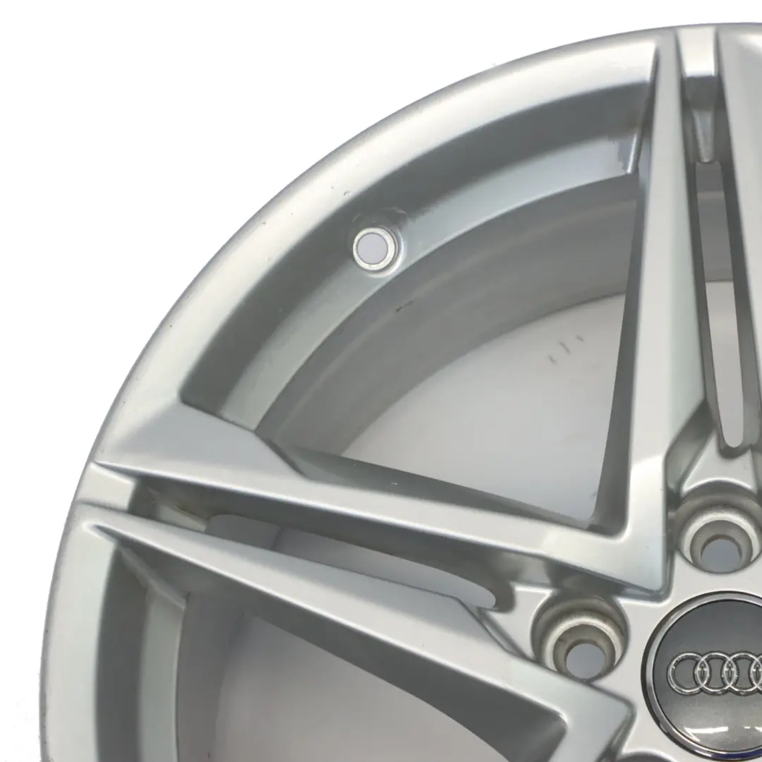 Audi A4 B9 Silver Wheel Alloy Rim 18" 8J ET:40 Double Star Spoke - SKU 8W0601025R-1 - Numéro de pièce 8W0601025R