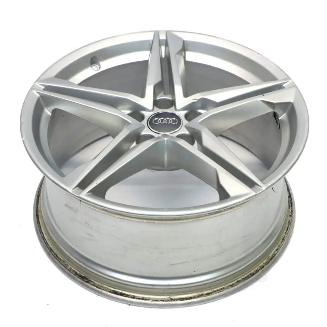 Audi A4 B9 Silver Wheel Alloy Rim 18" 8J ET:40 Double Star Spoke - SKU 8W0601025R-1 - Numéro de pièce 8W0601025R