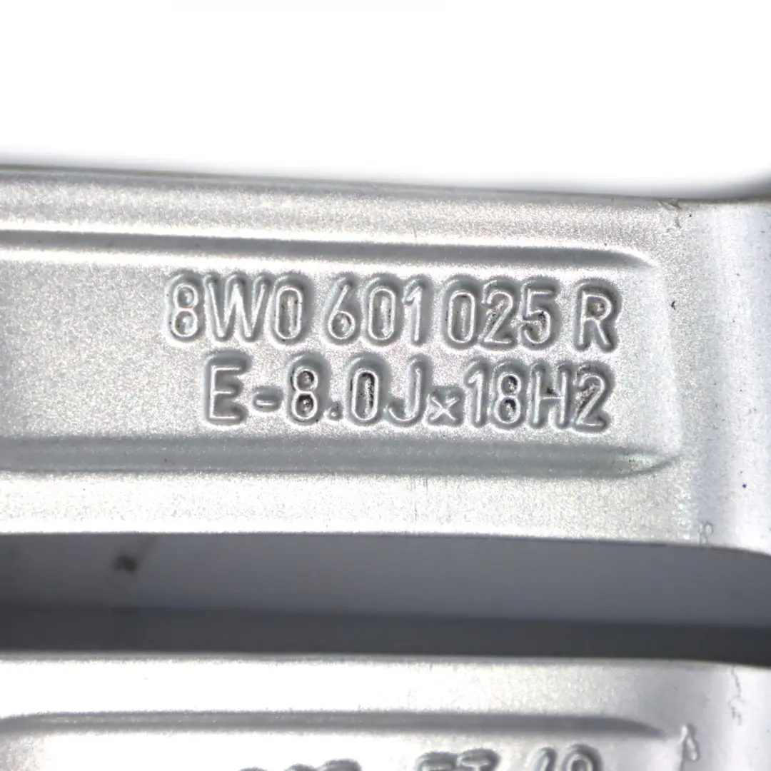 Audi A4 B9 Silver Wheel Alloy Rim 18" 8J ET:40 Star Double Spoke - SKU 8W0601025R-2 - Part number 8W0601025R