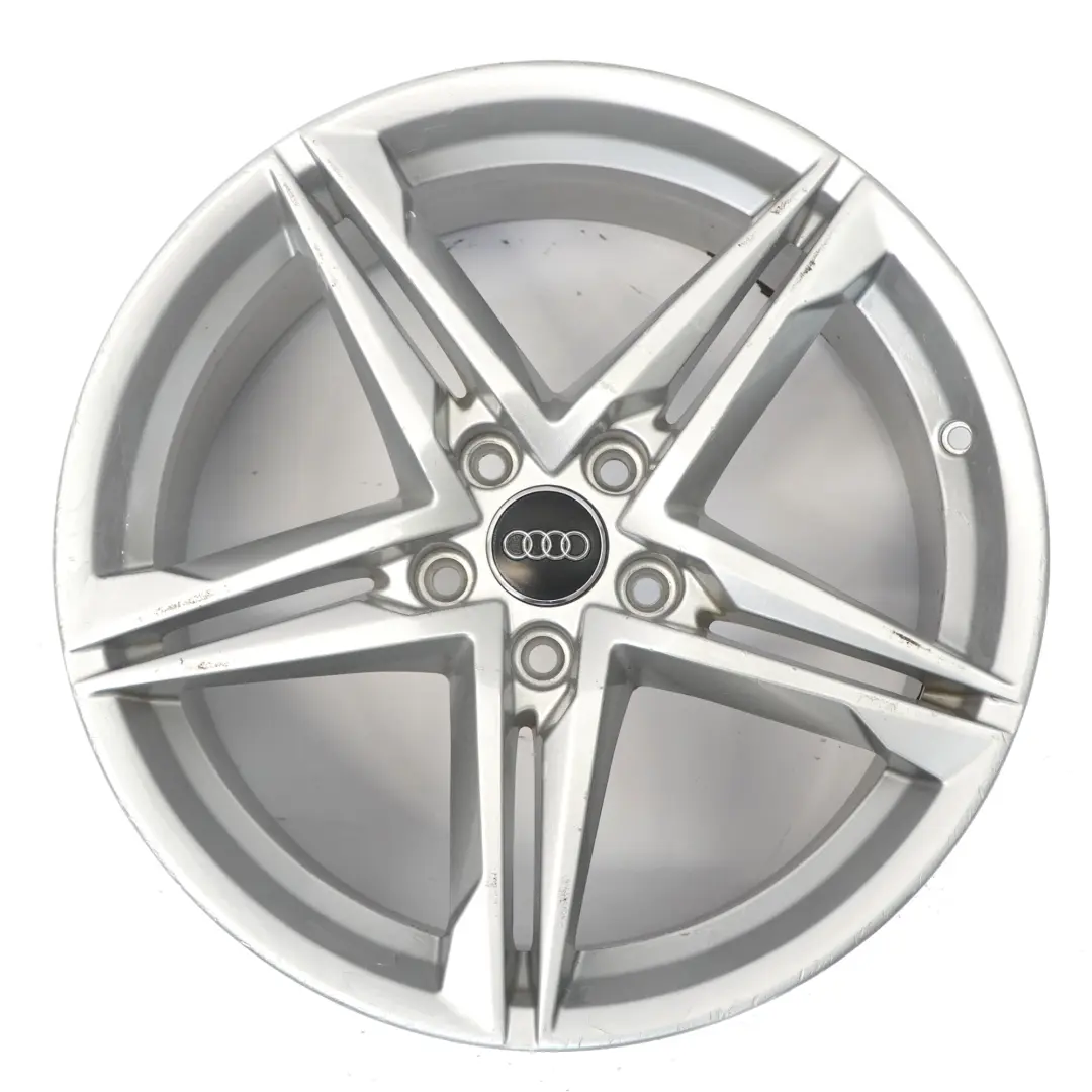 Audi A4 B9 Silver Wheel Alloy Rim 18" 8J ET:40 Star Double Spoke - SKU 8W0601025R-3 - Part number 8W0601025R