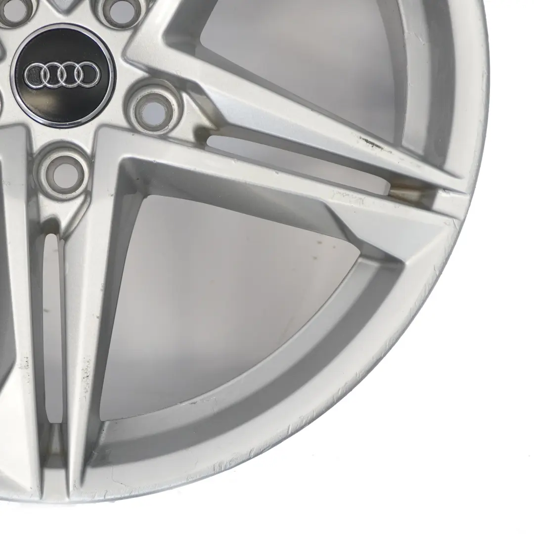 Audi A4 B9 Silver Wheel Alloy Rim 18" 8J ET:40 Star Double Spoke - SKU 8W0601025R-3 - Part number 8W0601025R