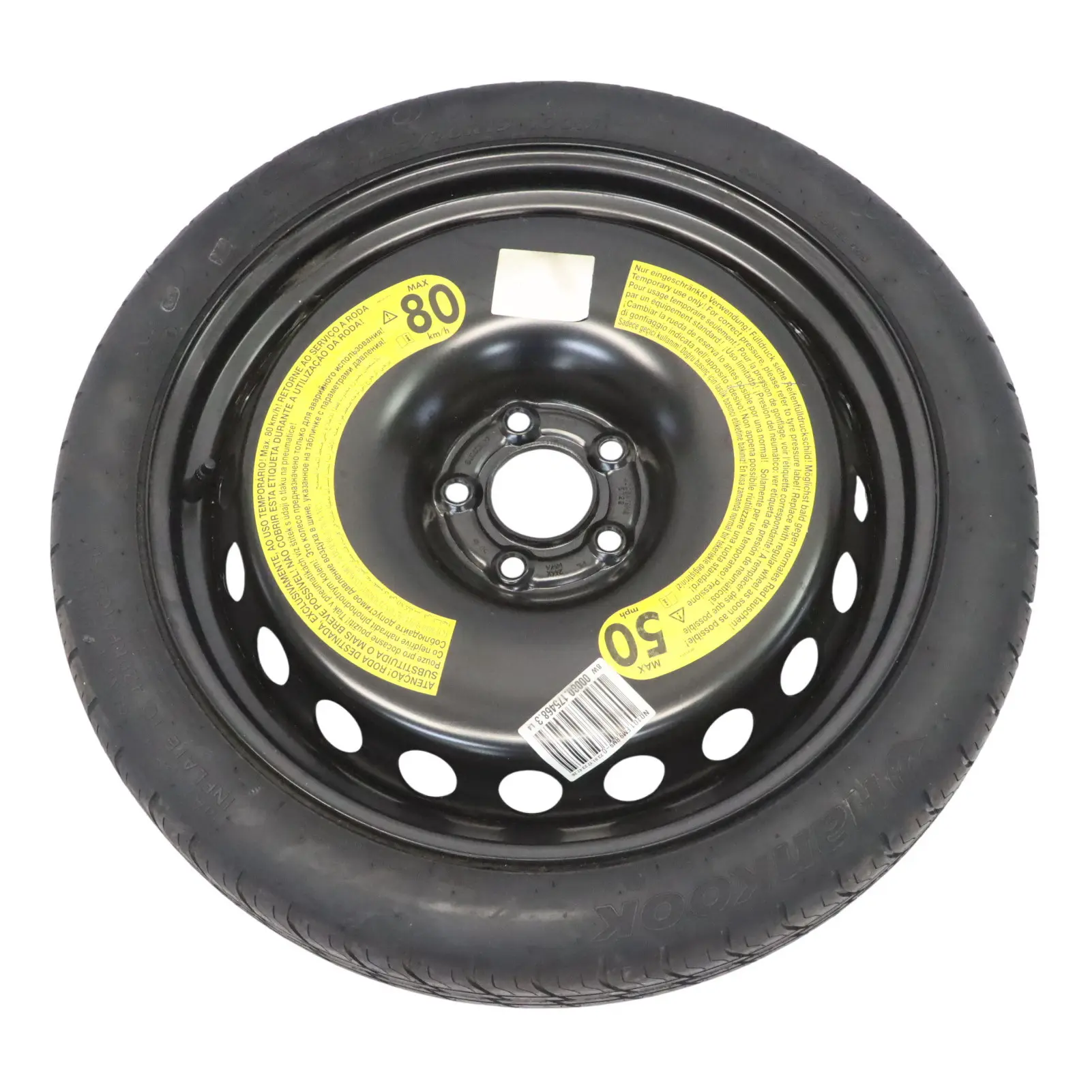 Audi A4 B9 Ruota di scorta salvaspazio R19 4J Hankook 125/70 ET22 8W0601027