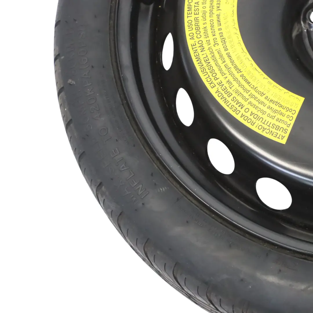 Saver Roue de secours R19 4J Hankook 125/70 ET22 pour Audi A4 B9 Space à propos du numéro de pièce 8W0601027 Audi A4 B9 Space Saver Roue de secours R19 4J Hankook 125/70 ET22 - SKU 8W0601027 - Numéro de pièce 8W0601027