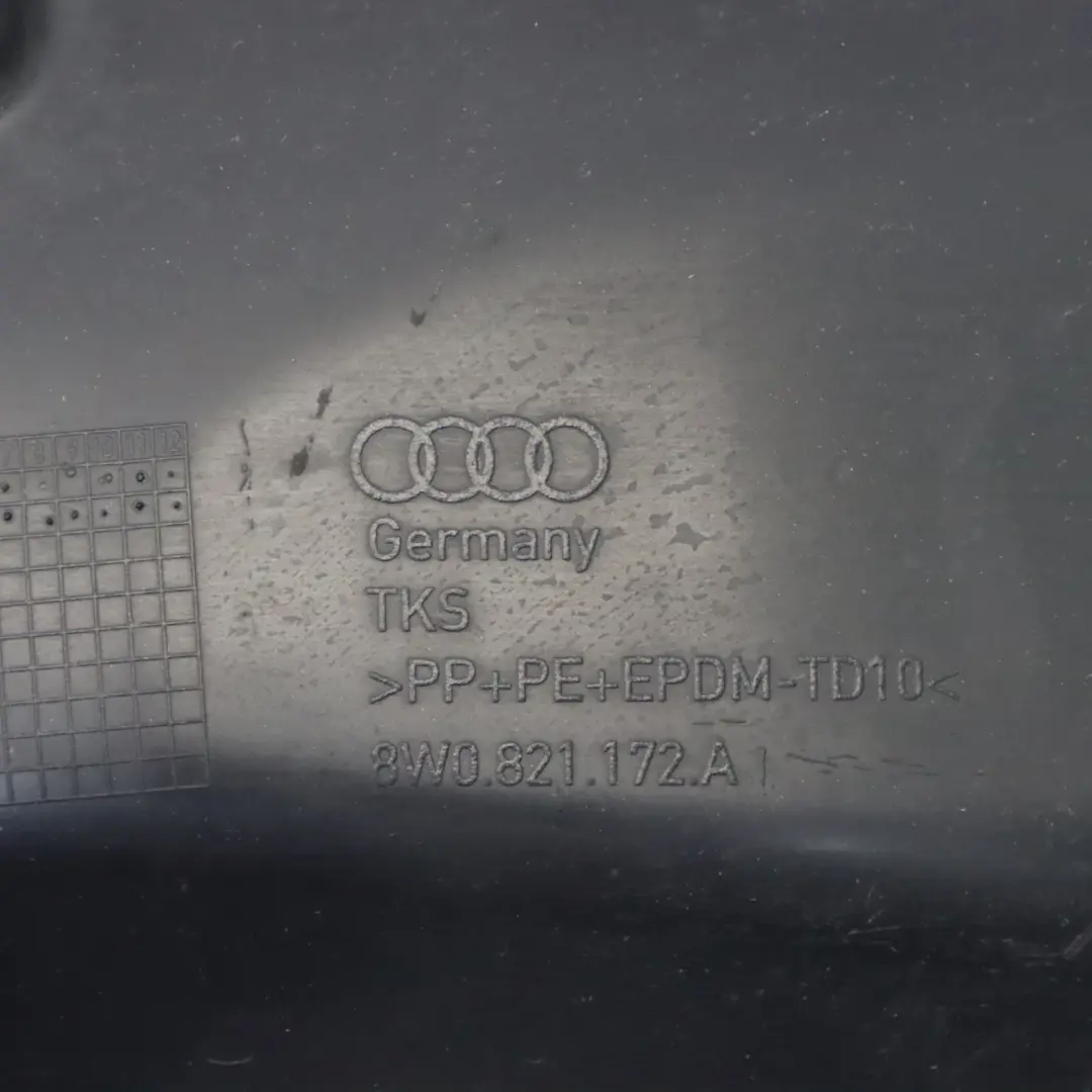 Audi A4 B9 Radkasten vorne rechts Gehäuseabdeckung Spritzschutz - SKU 8W0821172A - Teilenummer 8W0821172A