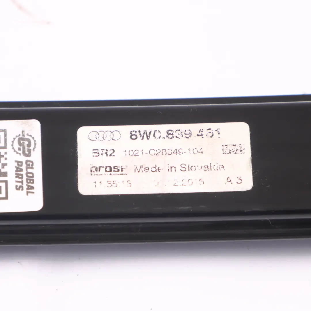Meccanismo regolatore alzacristalli posteriore sinistro per Audi A4 B9 con numero di parte 8W0839461 Audi A4 B9 Meccanismo regolatore alzacristalli posteriore sinistro - SKU 8W0839461 - Numero di parte 8W0839461
