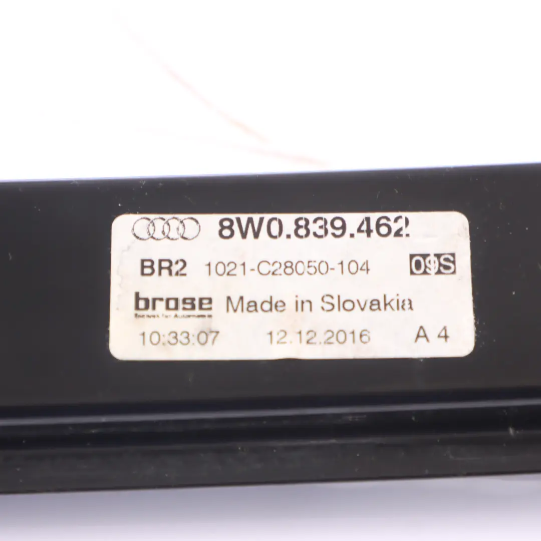 Elevalunas Eléctrico Trasero Mecanismo Derecho para Audi A4 B9 con número de pieza 8W0839462 Audi A4 B9 Elevalunas Eléctrico Trasero Mecanismo Derecho - SKU 8W0839462 - Número de pieza 8W0839462