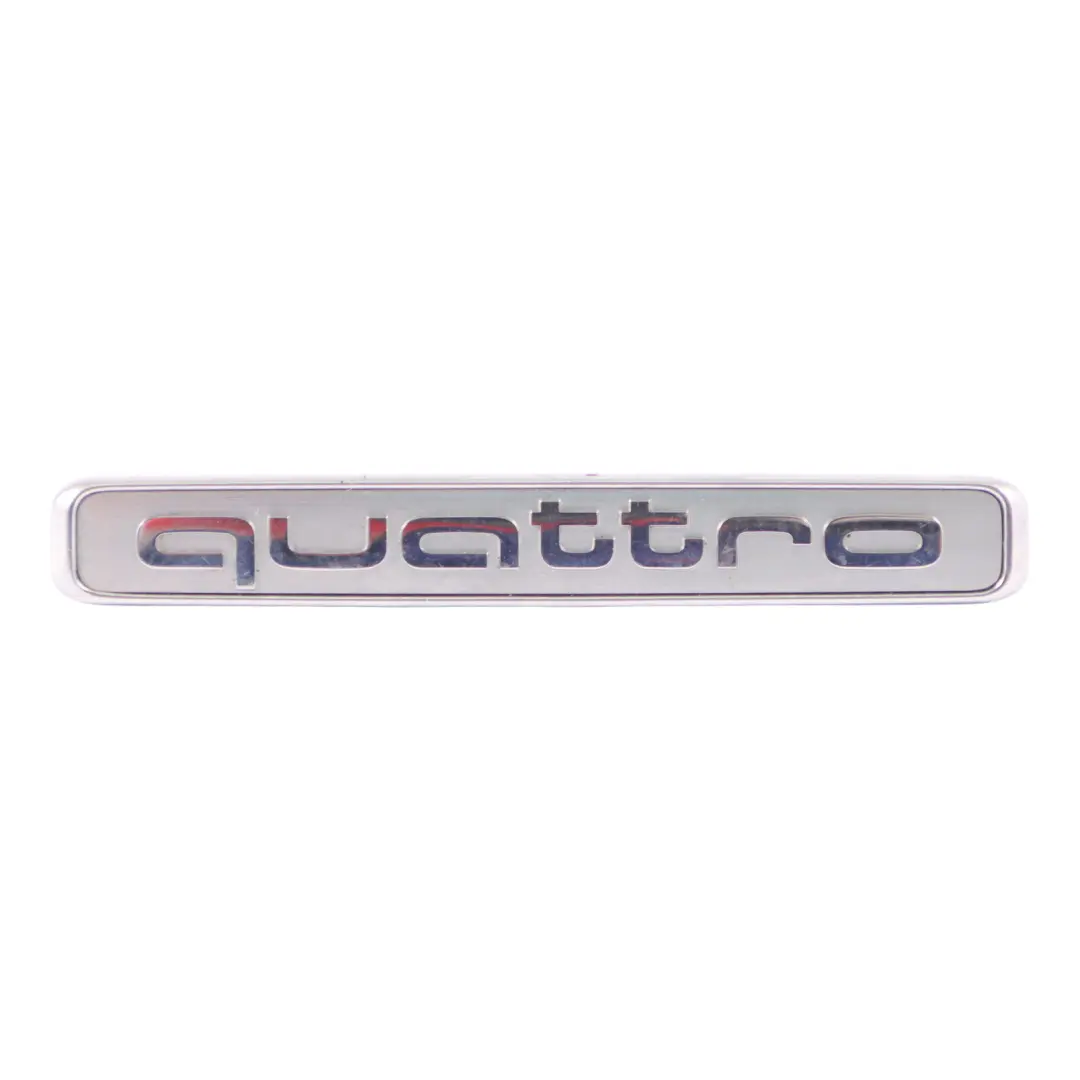 Dashboard Trim Emblem Lettering Quattro Aluminium to Audi A4 B9 with Part number 8W0853191 Audi A4 B9 Dashboard Trim Emblem Lettering Quattro Aluminium - SKU 8W0853191 - Part number 8W0853191