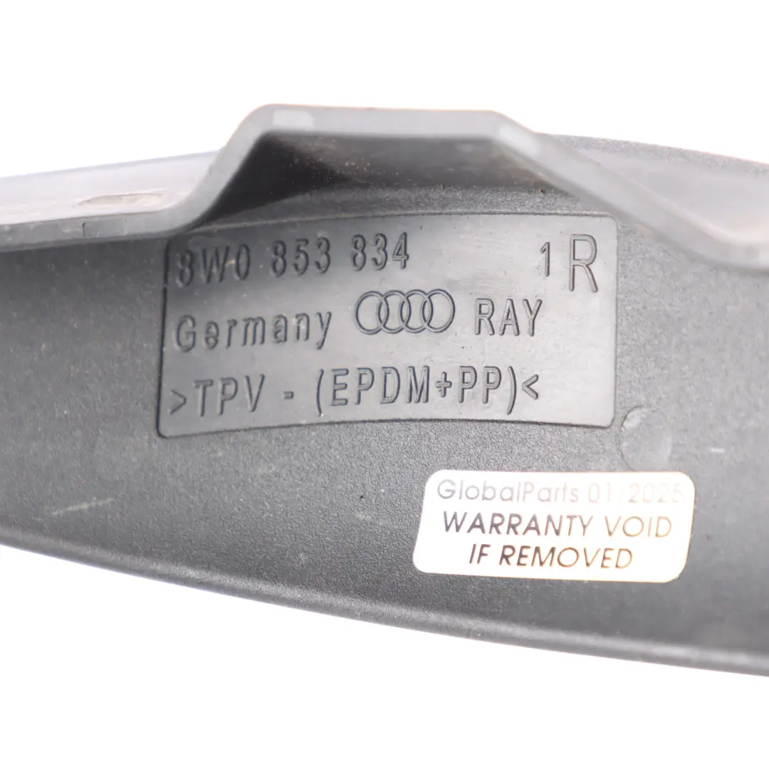 Arch Front Right O/S Housing Cover Splash Guard to Audi A5 Wheel with Part number 8W0853834 Audi A5 Wheel Arch Front Right O/S Housing Cover Splash Guard - SKU 8W0853834 - Part number 8W0853834