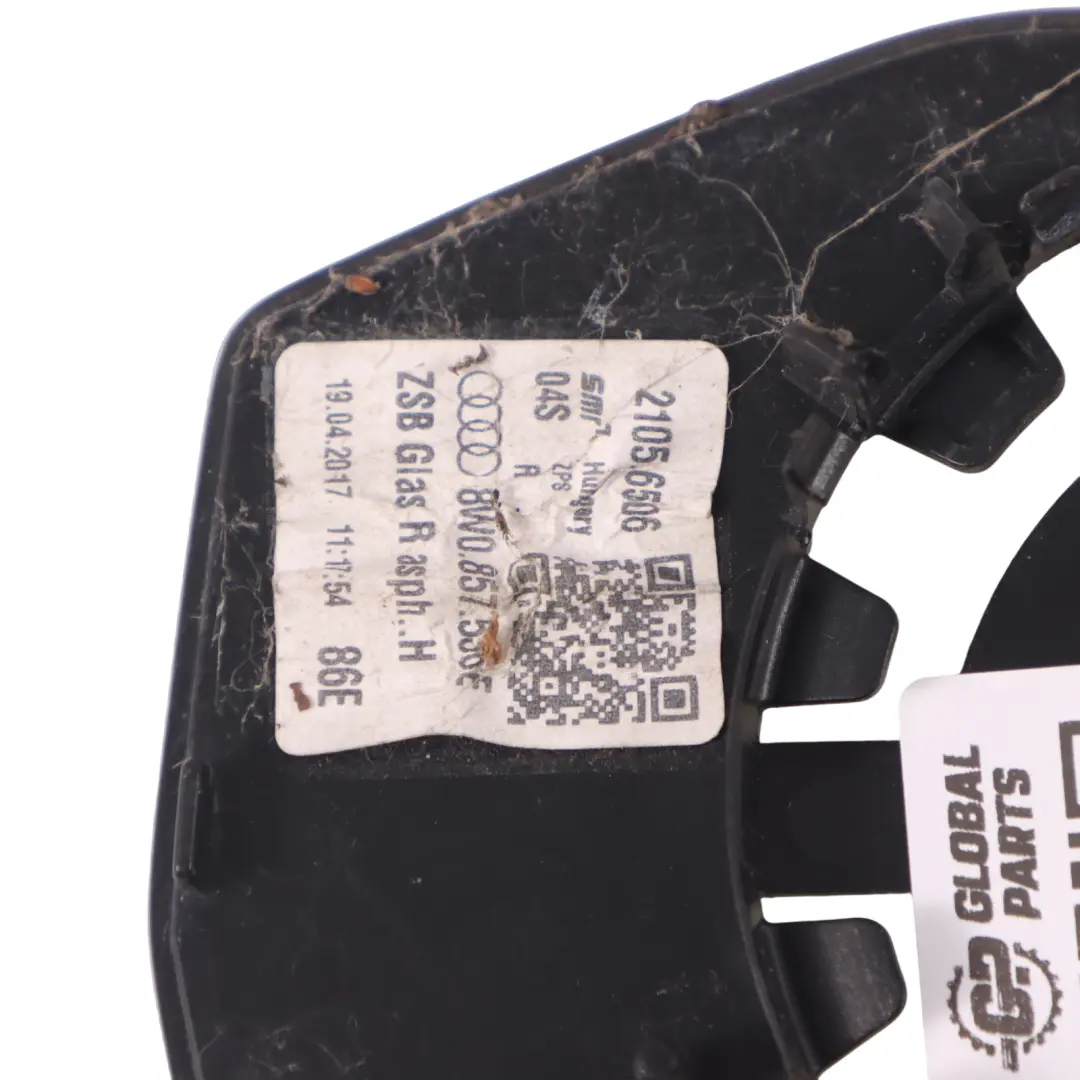 Audi A4 B9 Rétroviseur Aile Verre Porte Droite - SKU 8W0857536E - Numéro de pièce 8W0857536E