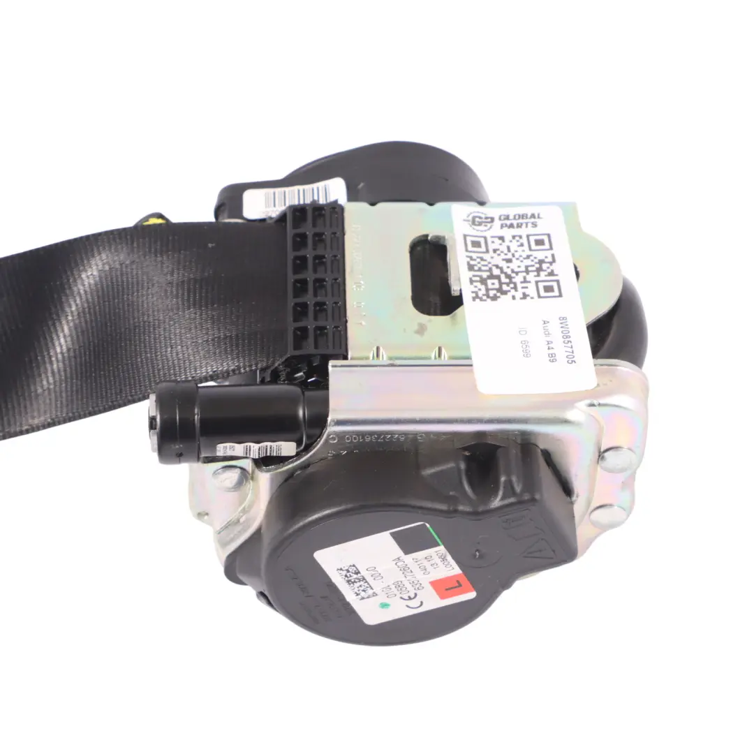 Audi A4 B9 Cintura di sicurezza anteriore sinistra superiore Nero - SKU 8W0857705 - Numero di parte 8W0857705