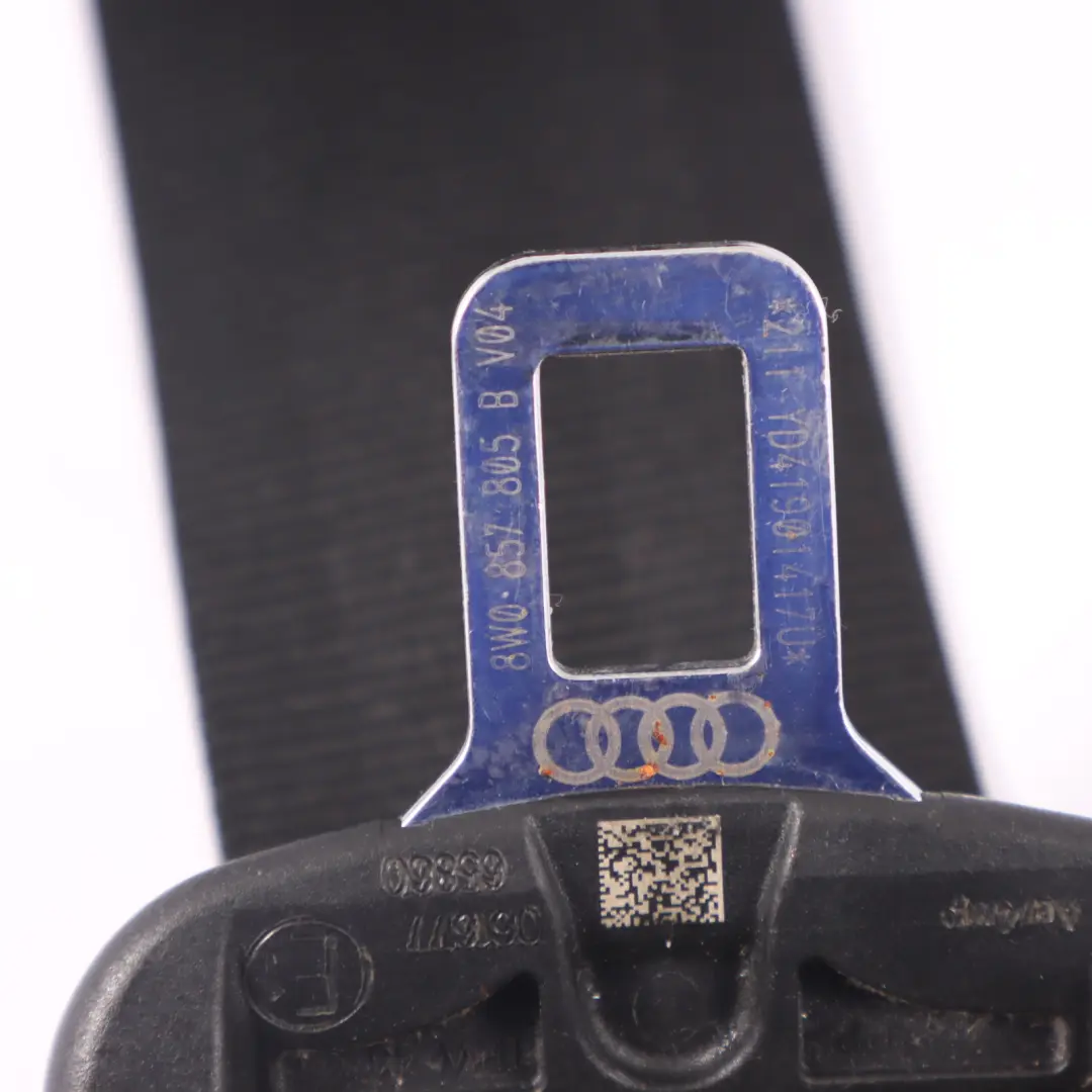Audi A4 B9 Seat Belt Seatbelt Black Rear Left N/S - SKU 8W0857805B - Part number 8W0857805B