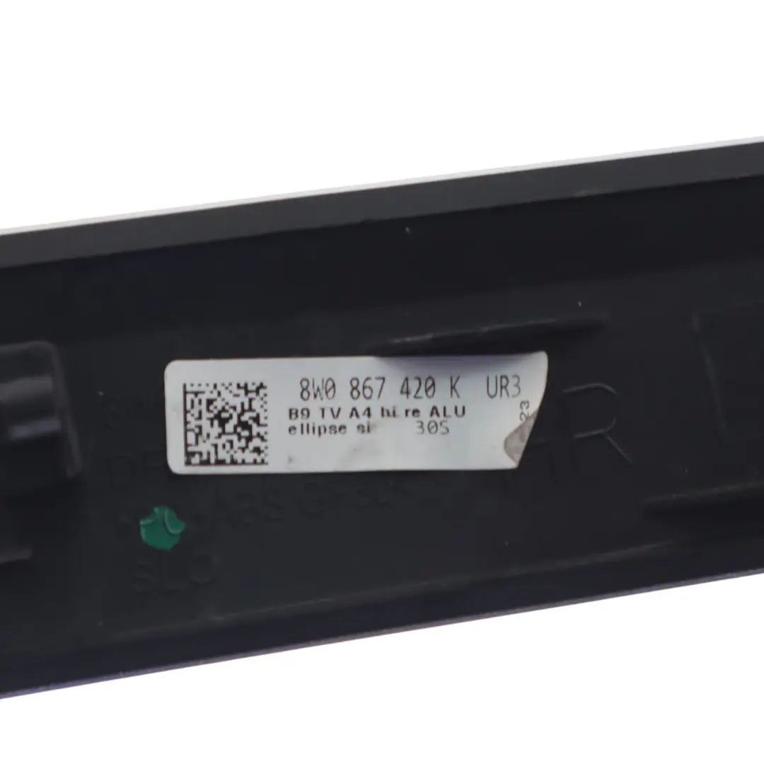 Tarjeta de Puerta Moldura Decoración Tira Trasera Derecha para Audi A4 B9 con número de pieza 8W0867420K Audi A4 B9 Tarjeta de Puerta Moldura Decoración Tira Trasera Derecha - SKU 8W0867420K - Número de pieza 8W0867420K