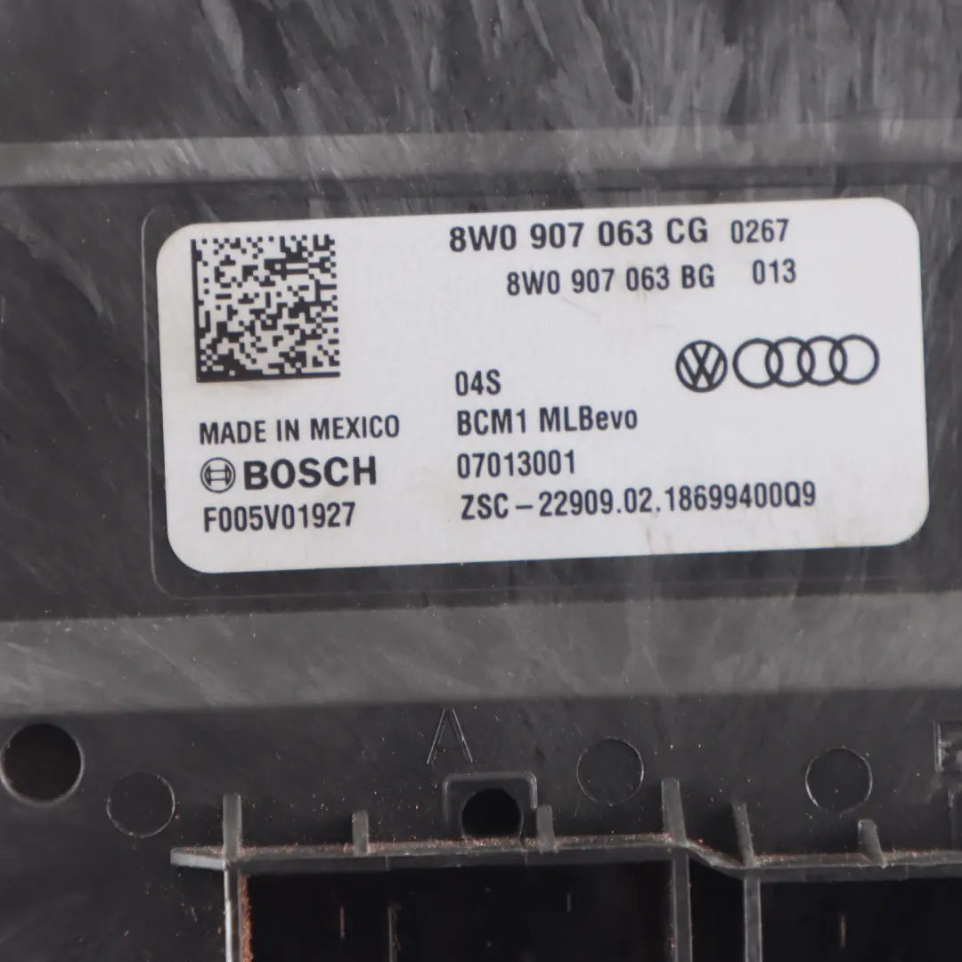 Audi Q5 2.0 TFSI Module De Commande Carrosserie Essence FY DAXB - SKU 8W0907063CG - Numéro de pièce 8W0907063CG
