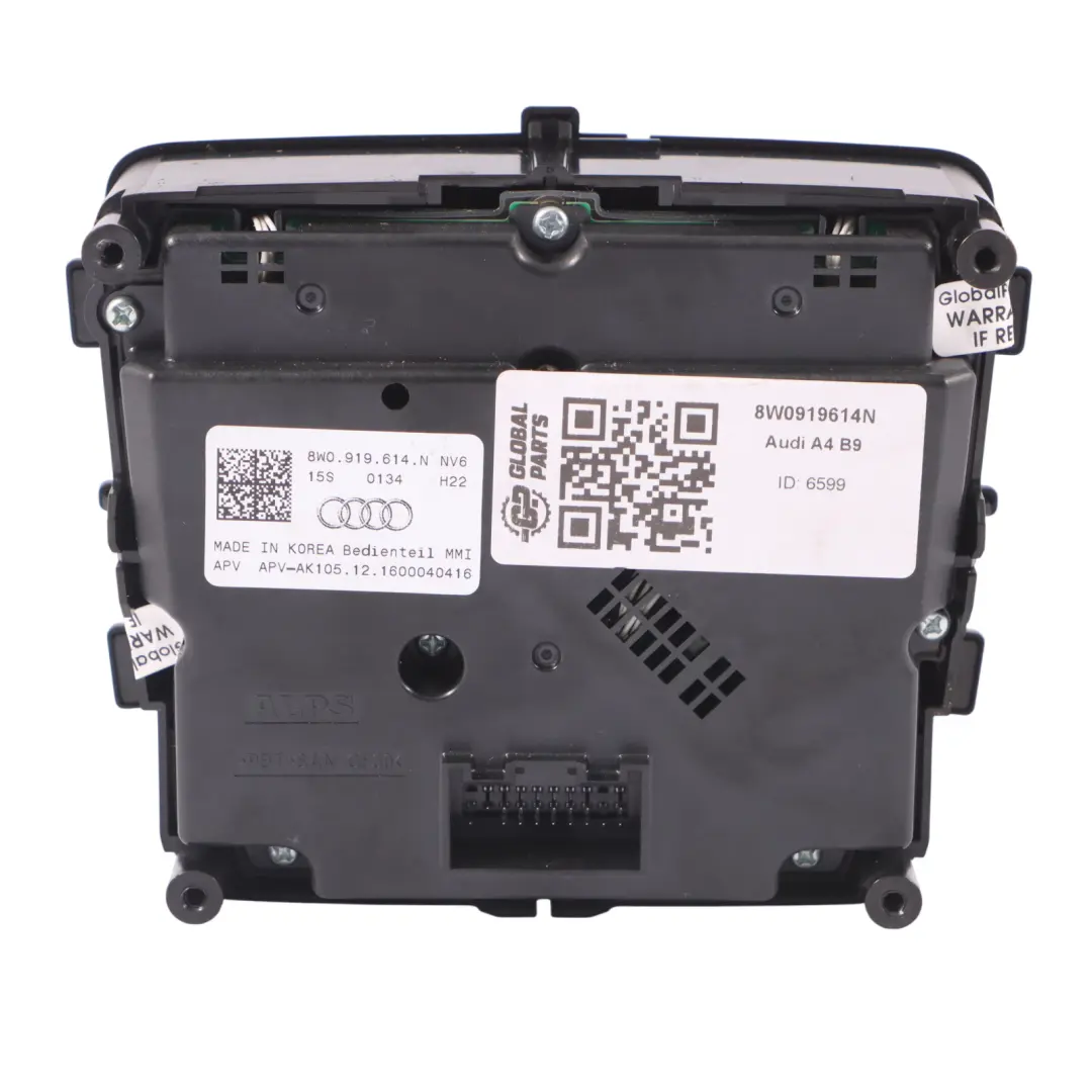Panel control multimedia Navegación satélite Interruptor Audi A4 B9 - SKU 8W0919614N - Número de pieza 8W0919614N