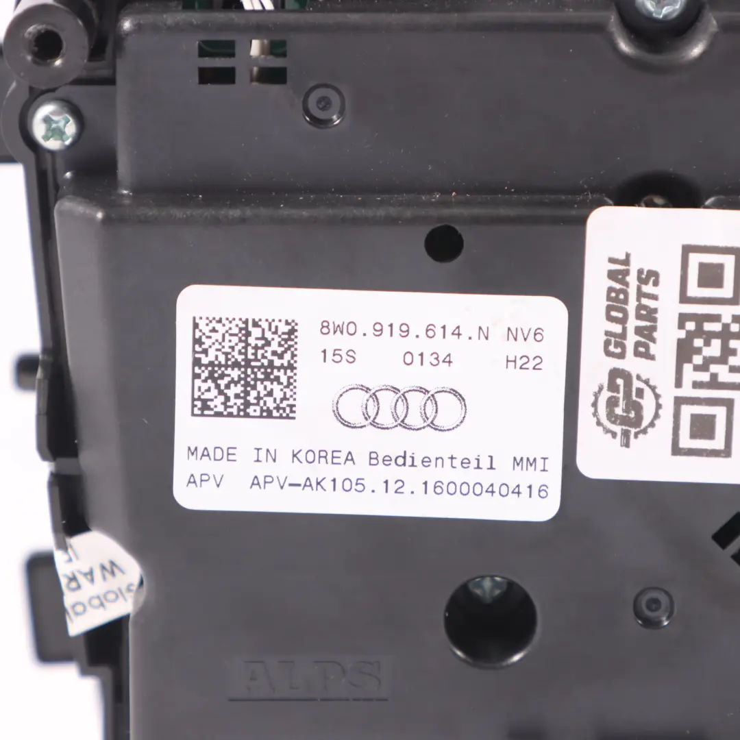 Panel control multimedia Navegación satélite Interruptor Audi A4 B9 - SKU 8W0919614N - Número de pieza 8W0919614N