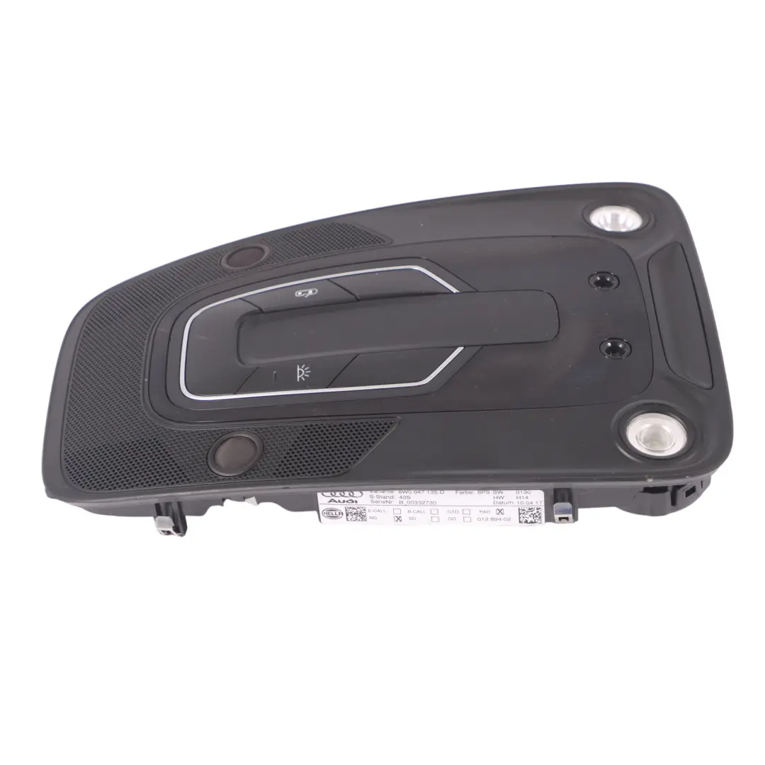 Audi A4 B9 Interrupteur déclairage intérieur de toit Lampe de lecture 8W0947135D - SKU 8W0947135D-1 - Numéro de pièce 8W0947135D-1