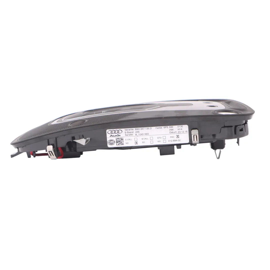 Audi A4 B9 tetto interno illuminazione interruttore lampada lettura - SKU 8W0947135D - Numero di parte 8W0947135D