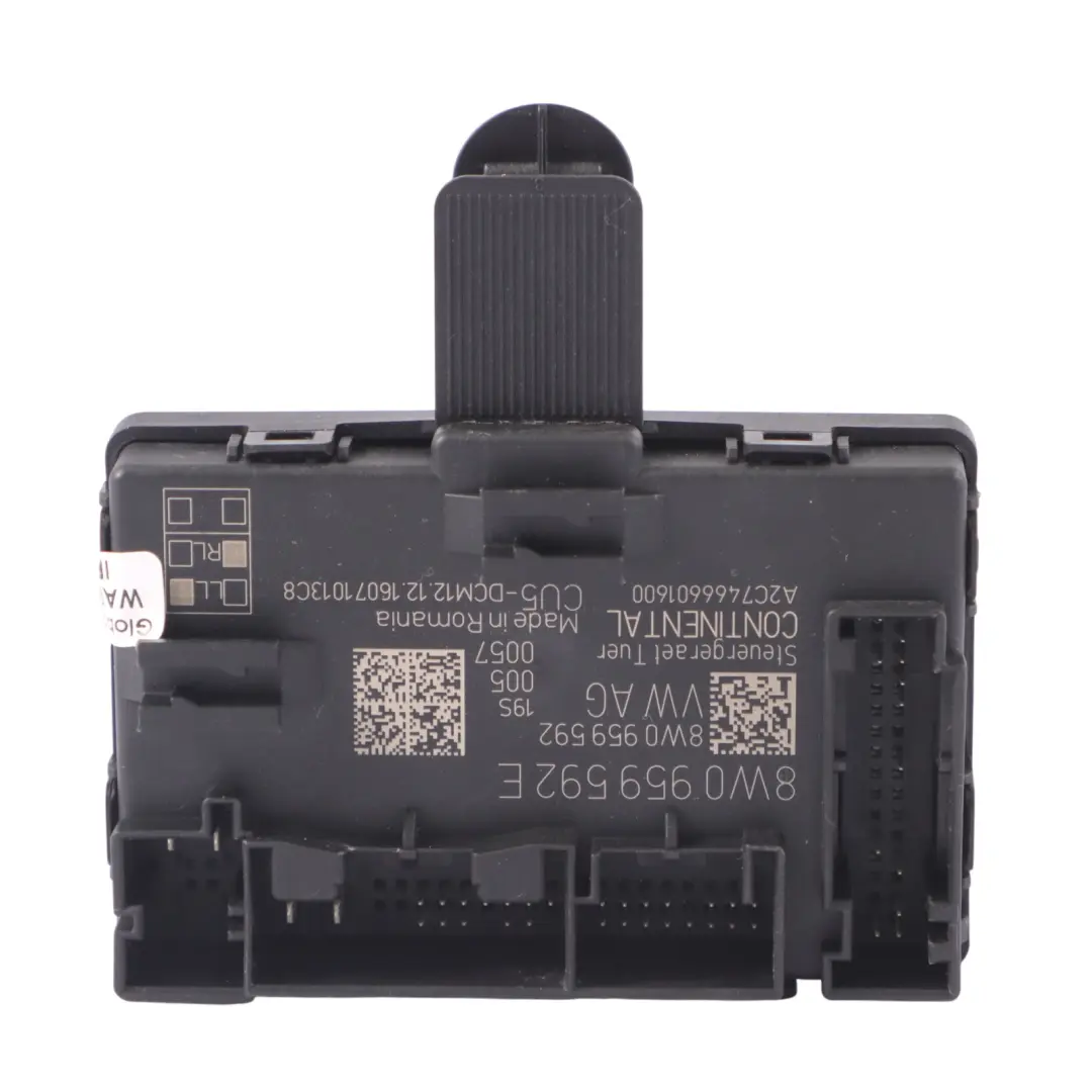 Moduł Sterownik Drzwi Strona Pasażera Przód Prawo do Audi A4 B9 o numerze 8W0959592E Audi A4 B9 Moduł Sterownik Drzwi Strona Pasażera Przód Prawo - SKU 8W0959592E - Numer Części 8W0959592E