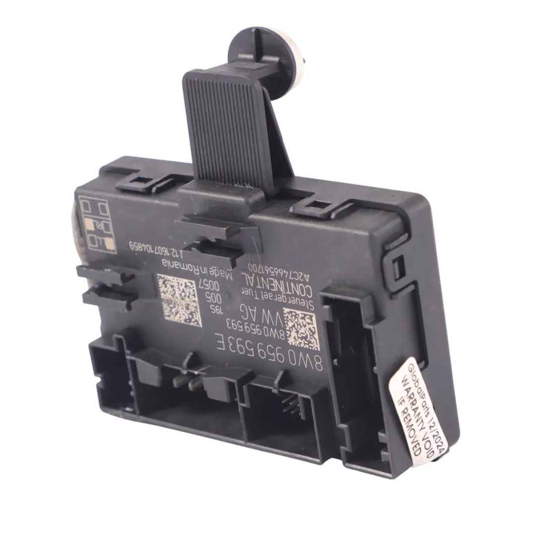 Unidad de Módulo Control Puerta Delantera Lado Conductor para Audi A4 B9 con número de pieza 8W0959593E Audi A4 B9 Unidad de Módulo Control Puerta Delantera Lado Conductor - SKU 8W0959593E - Número de pieza 8W0959593E