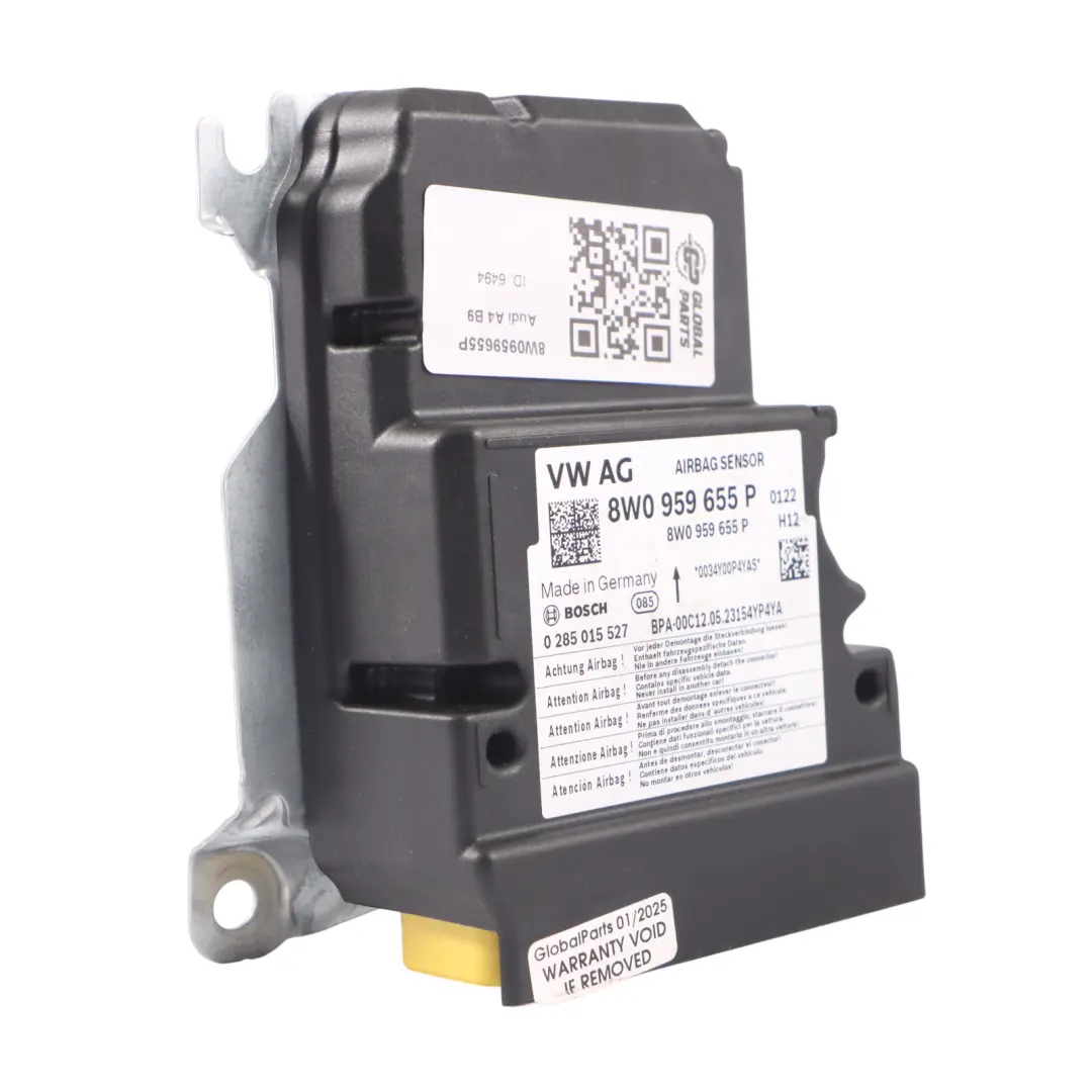 Audi A4 B9 Moduł Sensor Poduszki Powietrznej SRS Airbag - SKU 8W0959655P - Numer Części 8W0959655P