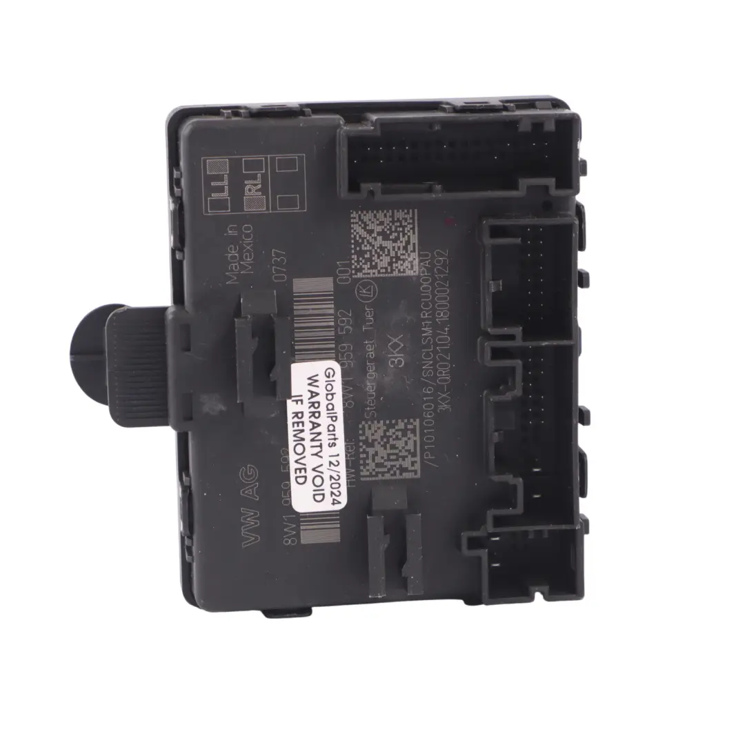 Modulo porta anteriore sinistro unità di controllo ECU per Audi Q5 8R con numero di parte 8W1959592 Audi Q5 8R Modulo porta anteriore sinistro unità di controllo ECU - SKU 8W1959592 - Numero di parte 8W1959592