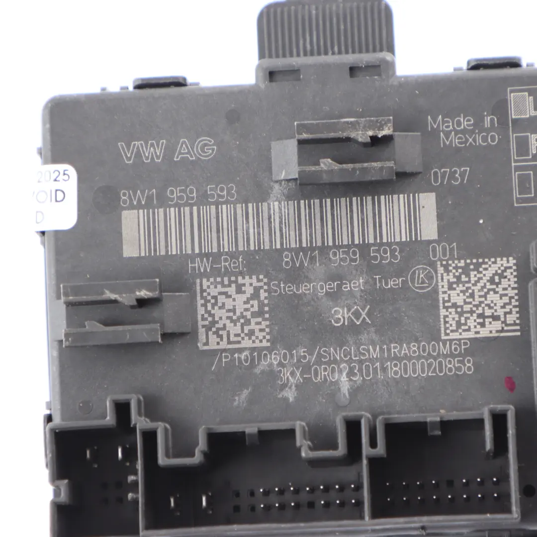 Module De Commande De Porte Avant Droite pour Audi Q5 FY à propos du numéro de pièce 8W1959593 Audi Q5 FY Module De Commande De Porte Avant Droite - SKU 8W1959593 - Numéro de pièce 8W1959593