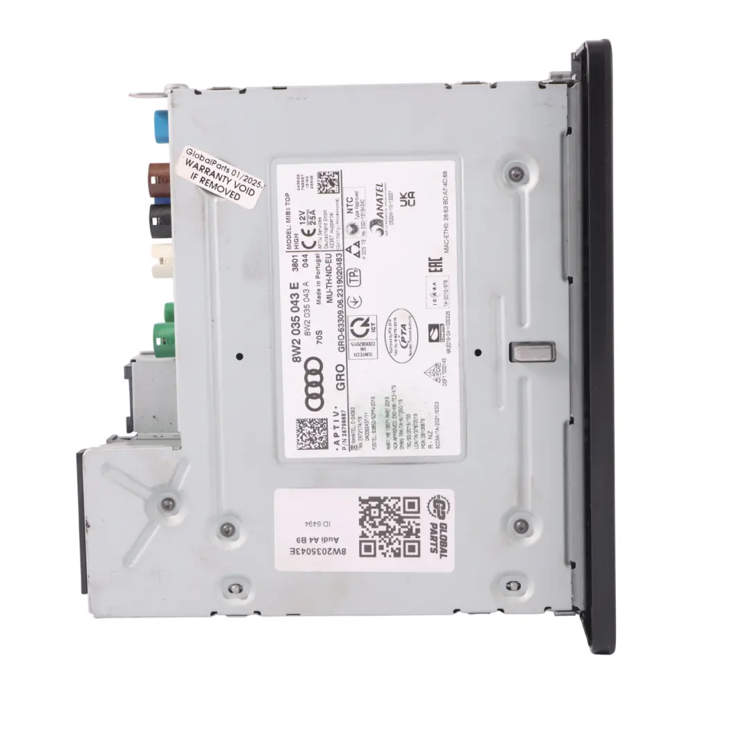 Audi A4 B9 MMI Multimedia Sat Nav Navigation Control Head Unit - SKU 8W2035043E - Part number 8W2035043E