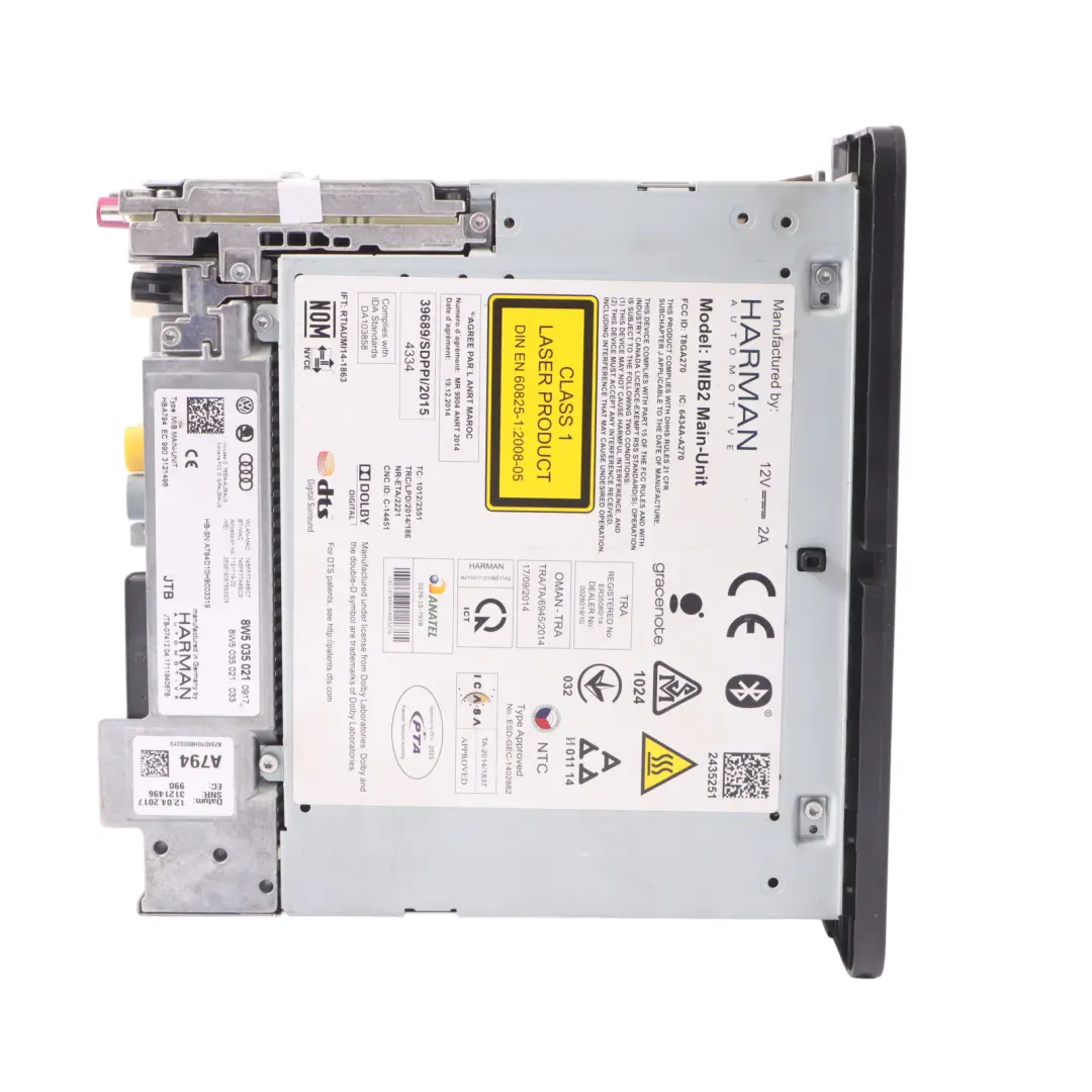 Multimédia Radio SD Lecteur Stéréo Sat Nav Unité principale pour Audi A4 B9 à propos du numéro de pièce 8W5035021 Audi A4 B9 Multimédia Radio SD Lecteur Stéréo Sat Nav Unité principale - SKU 8W5035021 - Numéro de pièce 8W5035021