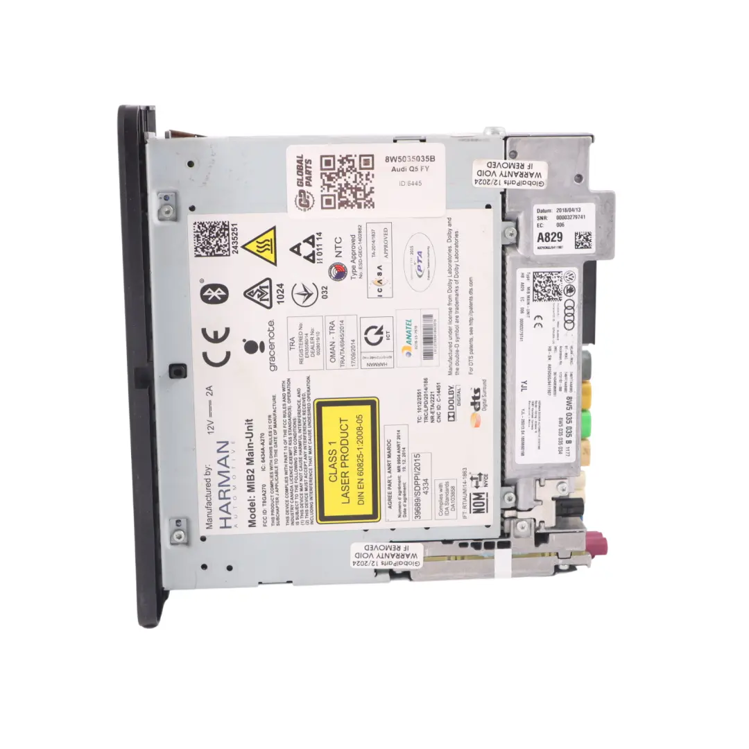  Radio Lecteur CD Audi A4 B9 A5 F5 Q5 FY Unité De Tête Stéréo Sat Nav - SKU 8W5035035B - Numéro de pièce 8W5035035B
