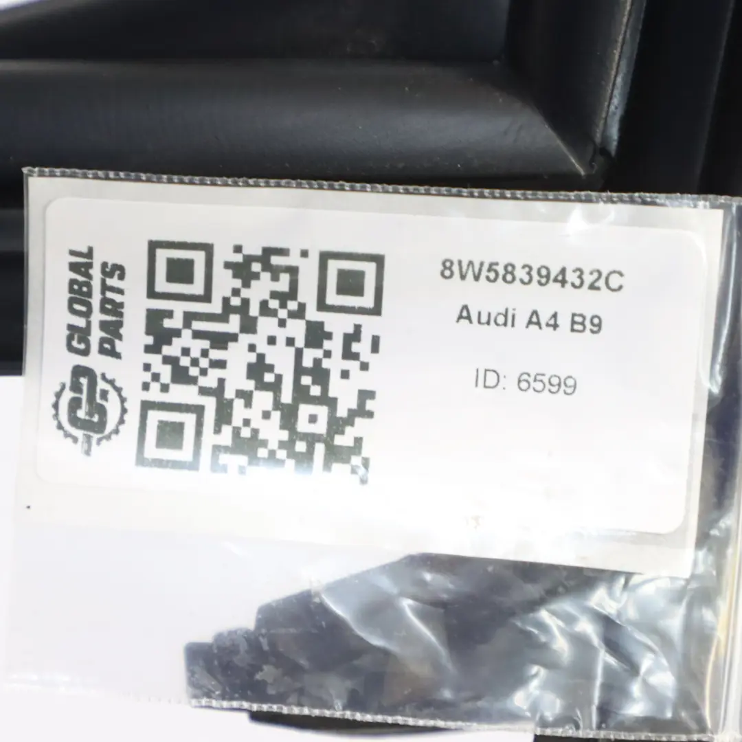 Audi A4 B9 Window Frame Rear Door Right O/S Cover Trim Seal Guide - SKU 8W5839432C - Part number 8W5839432C