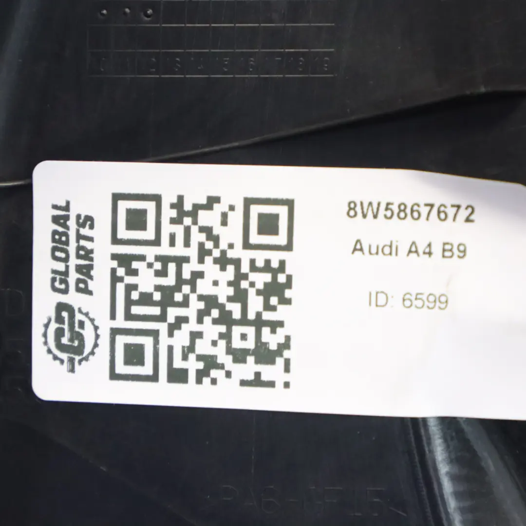 Audi A4 B9 Inner Window Frame Rear Door Right O/S Trim Seal Guide - SKU 8W5867672 - Part number 8W5867672