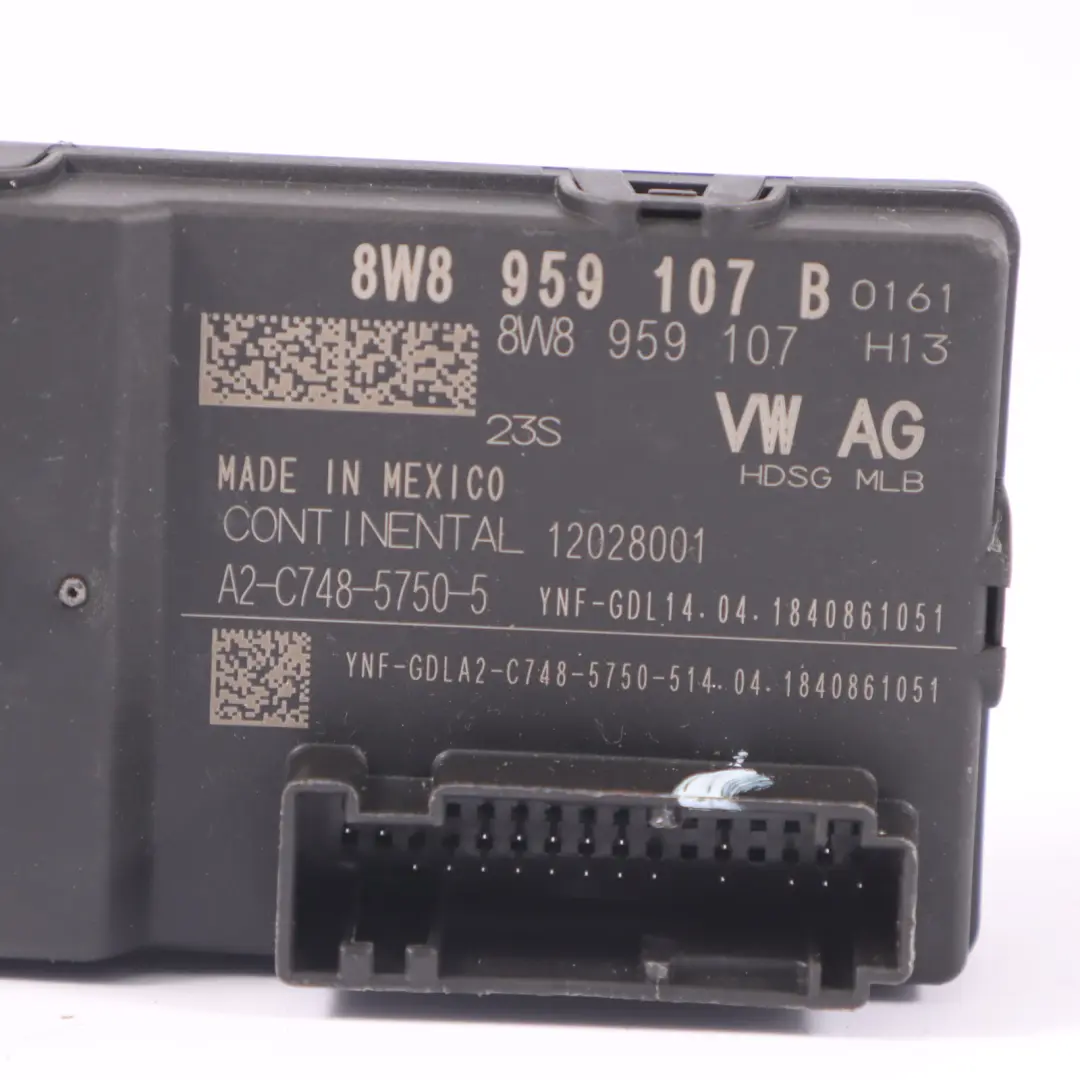 Módulo unidad control portón trasero tapa maletero ECU para Audi Q5 FY con número de pieza 8W8959107B Audi Q5 FY Módulo unidad control portón trasero tapa maletero ECU - SKU 8W8959107B - Número de pieza 8W8959107B