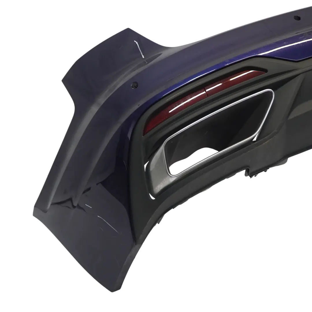Bumper Trim Panel Covering Navarra Blue Metallic - X5H to Audi A4 B9 Avant Rear with Part number 8W9807067Q Audi A4 B9 Avant Rear Bumper Trim Panel Covering Navarra Blue Metallic - X5H - SKU 8W9807067Q-NAB - Part number 8W9807067Q