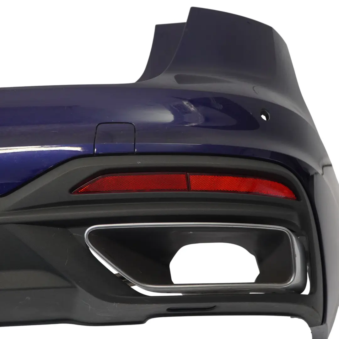Bumper Trim Panel Covering Navarra Blue Metallic - X5H to Audi A4 B9 Avant Rear with Part number 8W9807067Q Audi A4 B9 Avant Rear Bumper Trim Panel Covering Navarra Blue Metallic - X5H - SKU 8W9807067Q-NAB - Part number 8W9807067Q