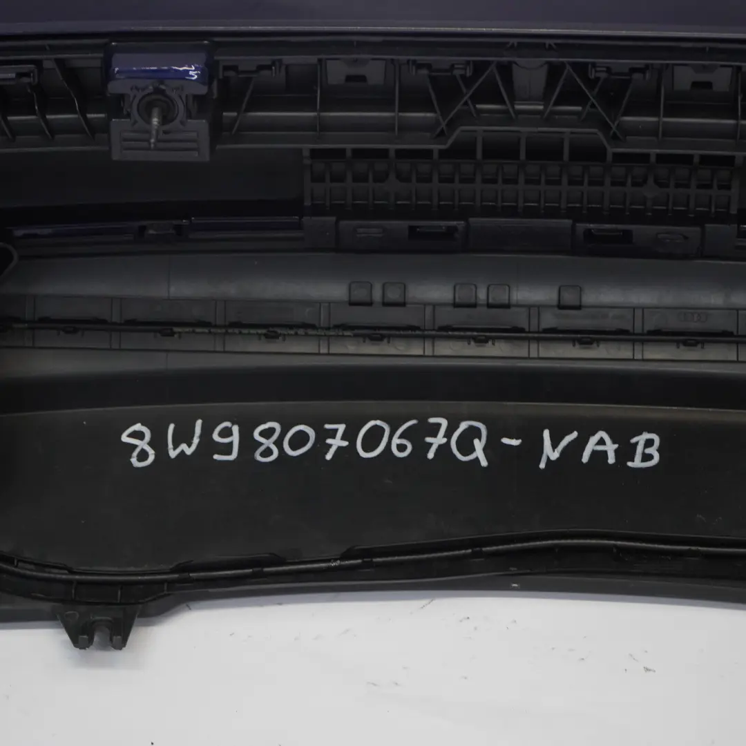 Bumper Trim Panel Covering Navarra Blue Metallic - X5H to Audi A4 B9 Avant Rear with Part number 8W9807067Q Audi A4 B9 Avant Rear Bumper Trim Panel Covering Navarra Blue Metallic - X5H - SKU 8W9807067Q-NAB - Part number 8W9807067Q