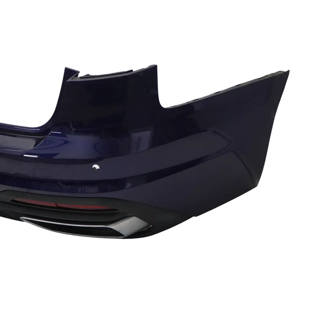 Bumper Trim Panel Covering Navarra Blue Metallic - X5H to Audi A4 B9 Avant Rear with Part number 8W9807067Q Audi A4 B9 Avant Rear Bumper Trim Panel Covering Navarra Blue Metallic - X5H - SKU 8W9807067Q-NAB - Part number 8W9807067Q