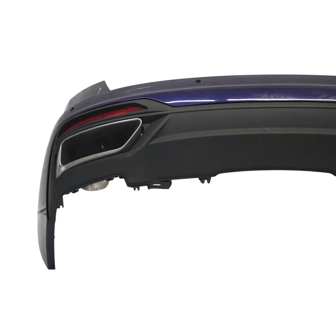 Bumper Trim Panel Covering Navarra Blue Metallic - X5H to Audi A4 B9 Avant Rear with Part number 8W9807067Q Audi A4 B9 Avant Rear Bumper Trim Panel Covering Navarra Blue Metallic - X5H - SKU 8W9807067Q-NAB - Part number 8W9807067Q