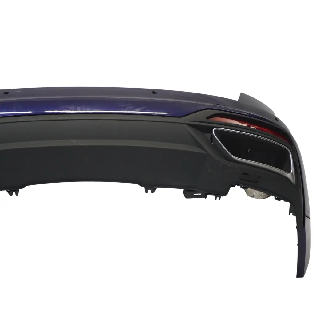 Bumper Trim Panel Covering Navarra Blue Metallic - X5H to Audi A4 B9 Avant Rear with Part number 8W9807067Q Audi A4 B9 Avant Rear Bumper Trim Panel Covering Navarra Blue Metallic - X5H - SKU 8W9807067Q-NAB - Part number 8W9807067Q