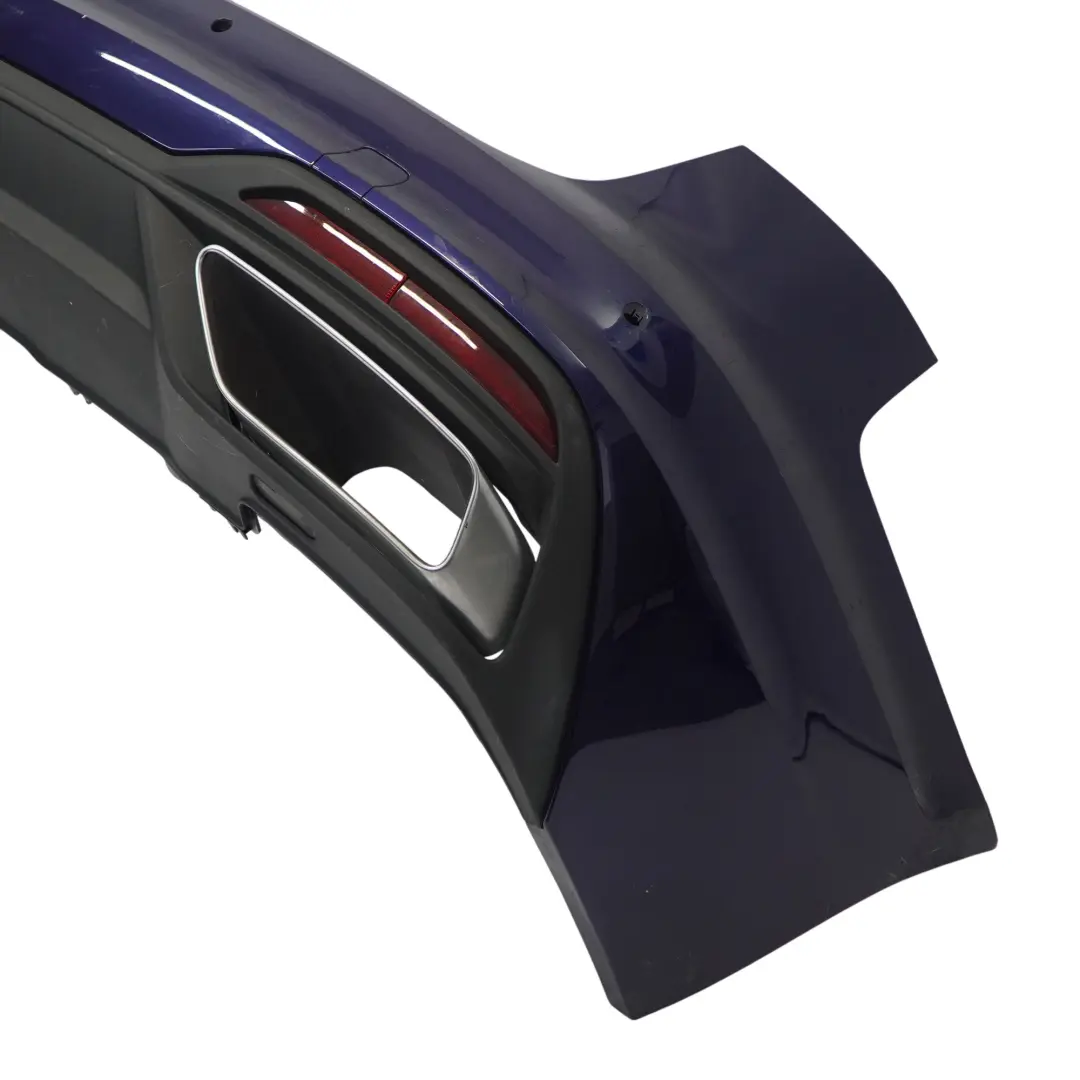 Bumper Trim Panel Covering Navarra Blue Metallic - X5H to Audi A4 B9 Avant Rear with Part number 8W9807067Q Audi A4 B9 Avant Rear Bumper Trim Panel Covering Navarra Blue Metallic - X5H - SKU 8W9807067Q-NAB - Part number 8W9807067Q