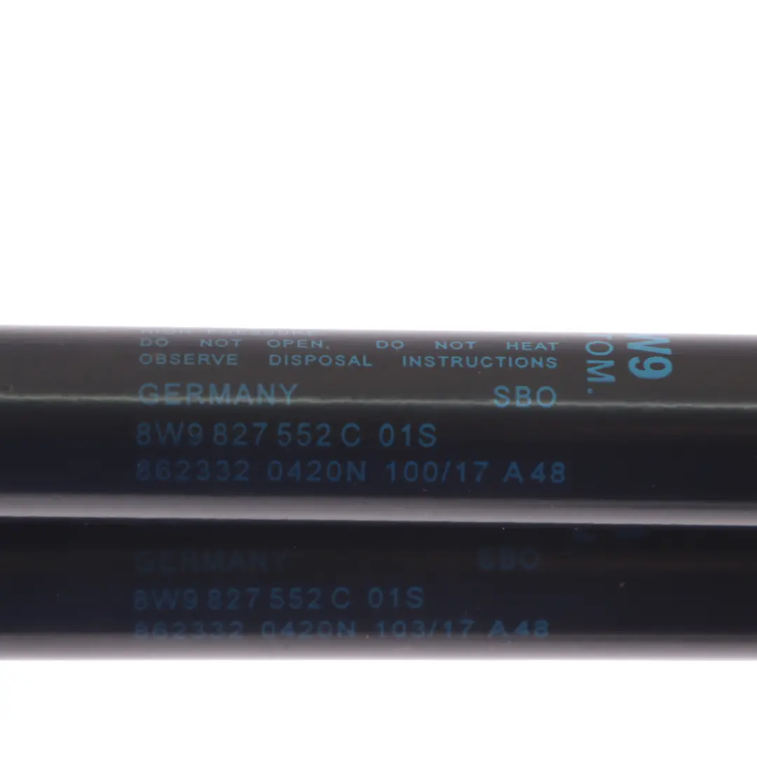 Boot Lid Gas Strut Rear Left Right N/O/S Set to Audi A4 B9 Tailgate with Part number 8W9827552C Audi A4 B9 Tailgate Boot Lid Gas Strut Rear Left Right N/O/S Set - SKU 8W9827552C - Part number 8W9827552C