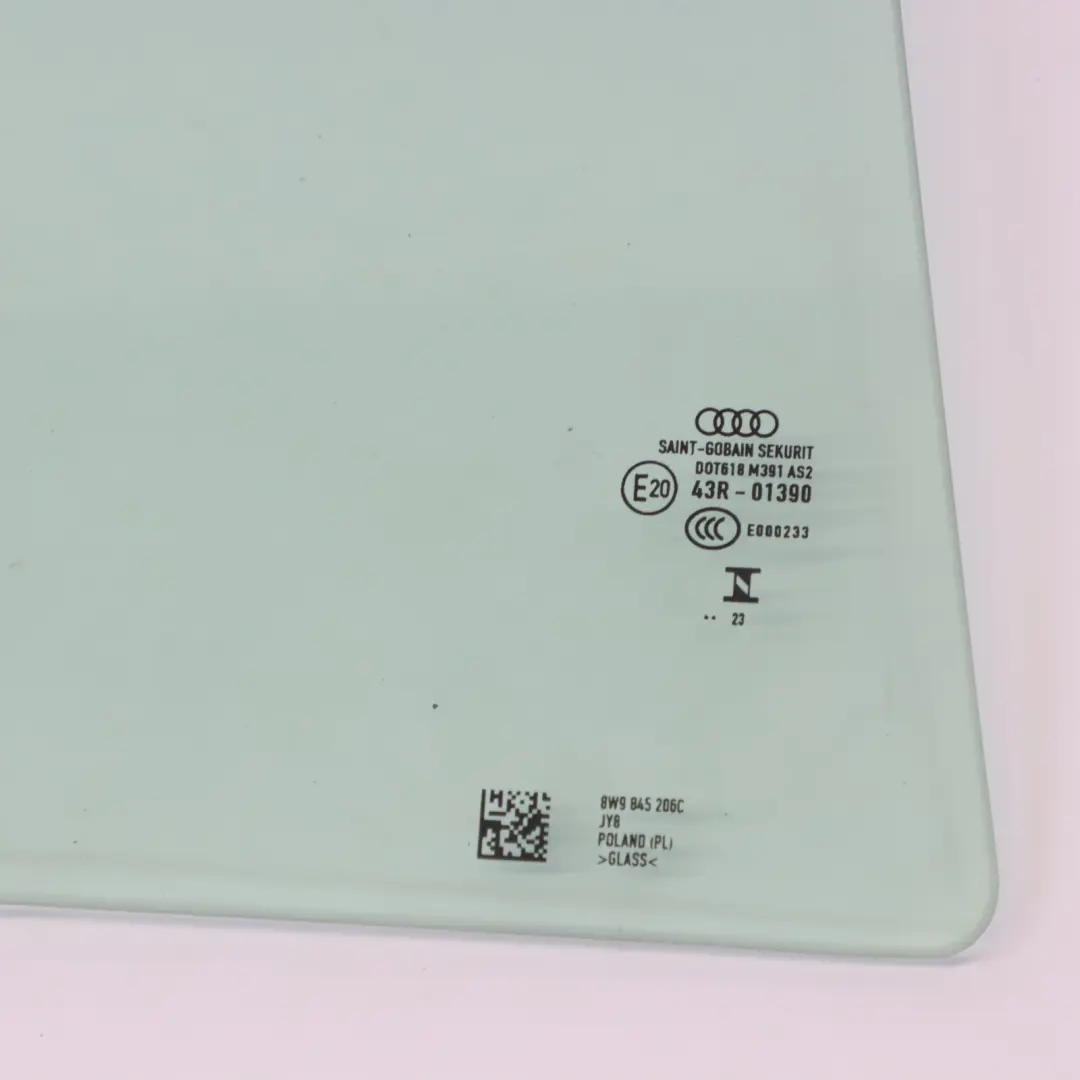 Audi A4 B9 8W Door Window Glass Glazing AS2 Rear Right O/S - SKU 8W9845206C - Part number 8W9845206C