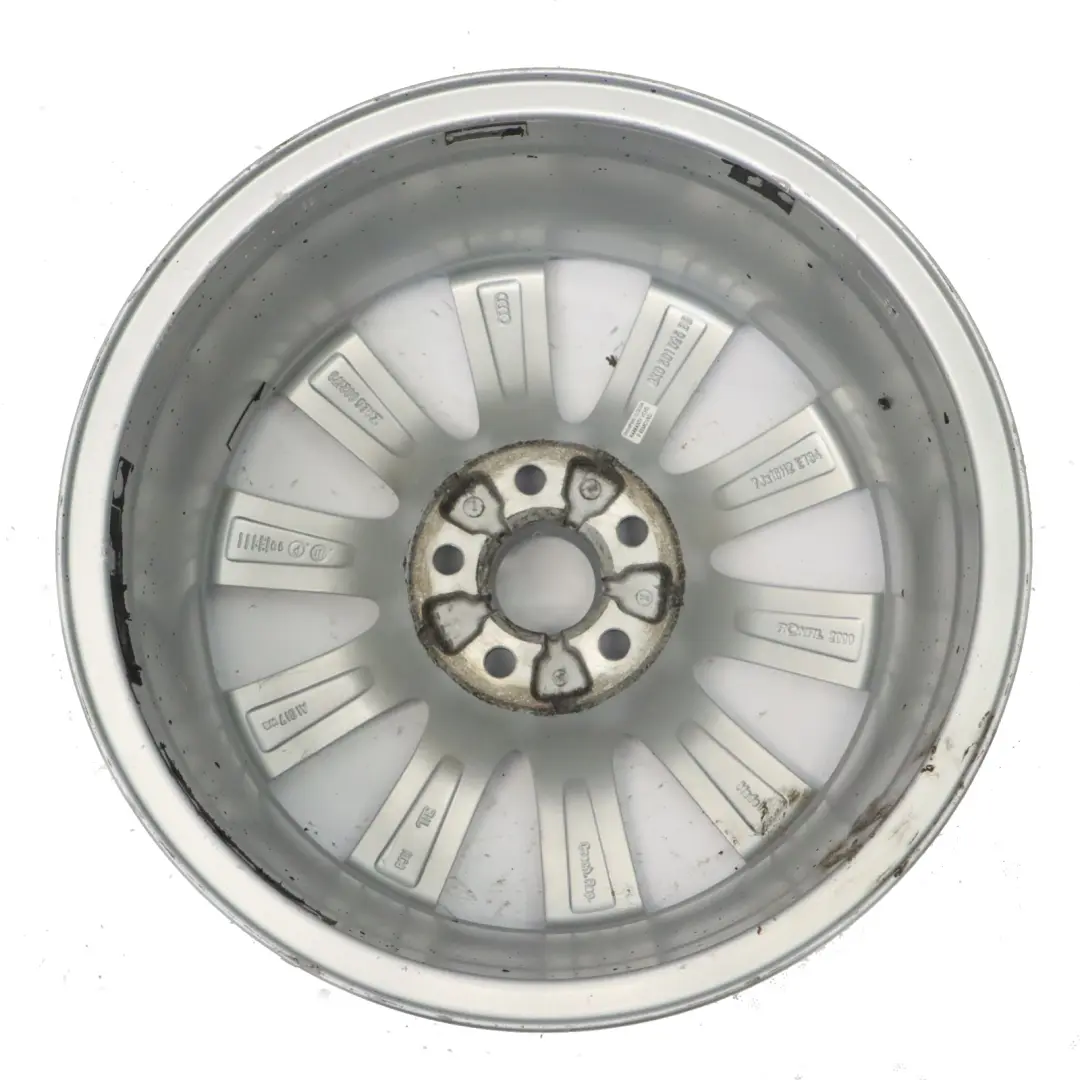 Audi A1 8X Argento Cerchio in lega 16" 7J ET34 10 Raggi - SKU 8X0601025BB-1 - Numero di parte 8X0601025BB