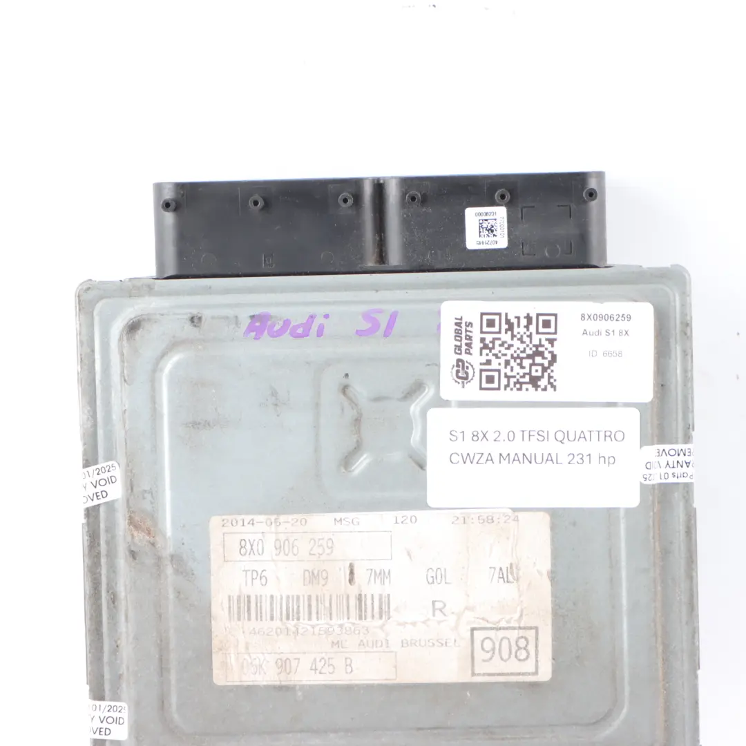 Audi A1 S1 8X 2.0 TFSI CWZA 231HP Quattro Petrol Engine ECU Manual - SKU 8X0906259 - Part number 8X0906259
