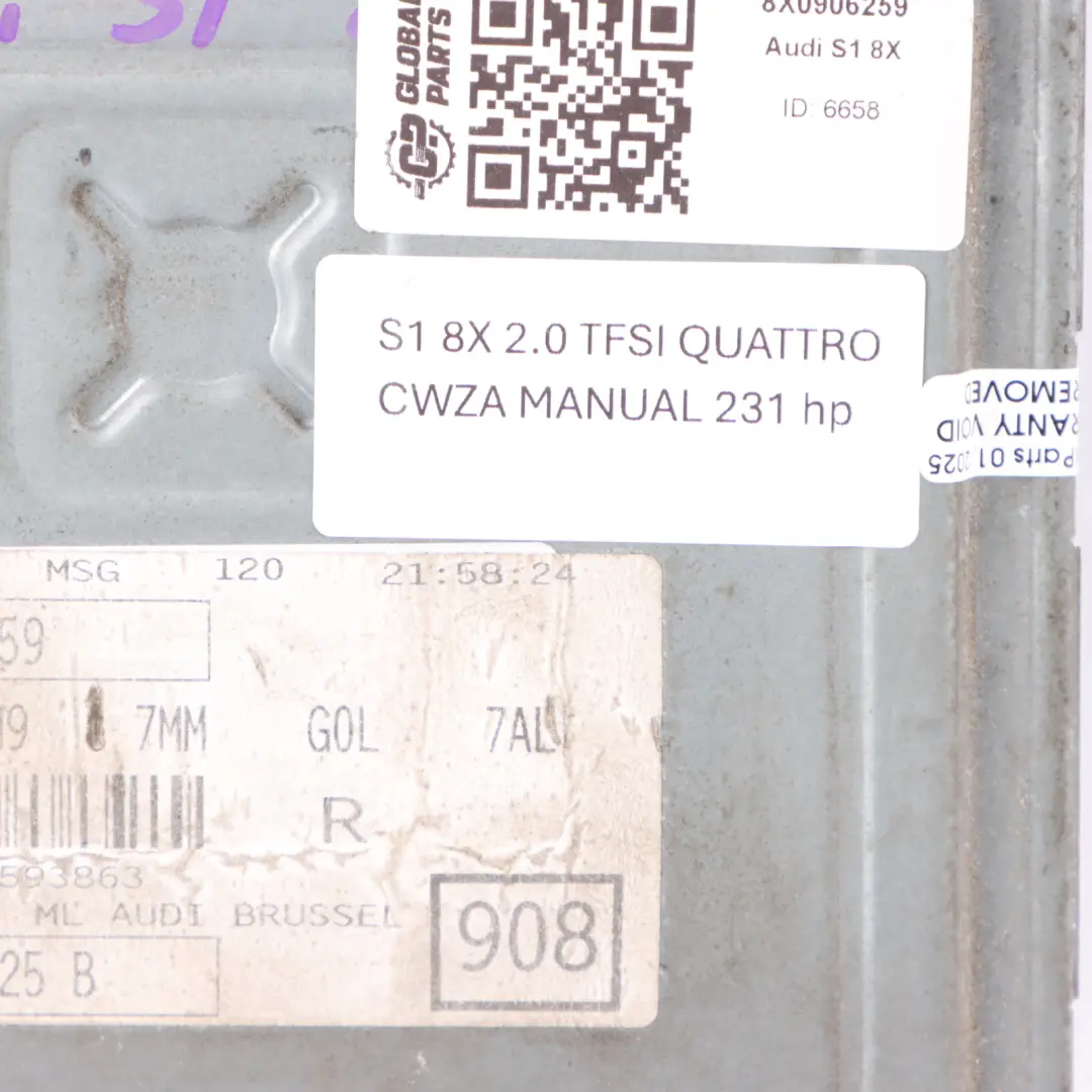 Audi A1 S1 8X 2.0 TFSI CWZA 231HP Quattro Petrol Engine ECU Manual - SKU 8X0906259 - Part number 8X0906259