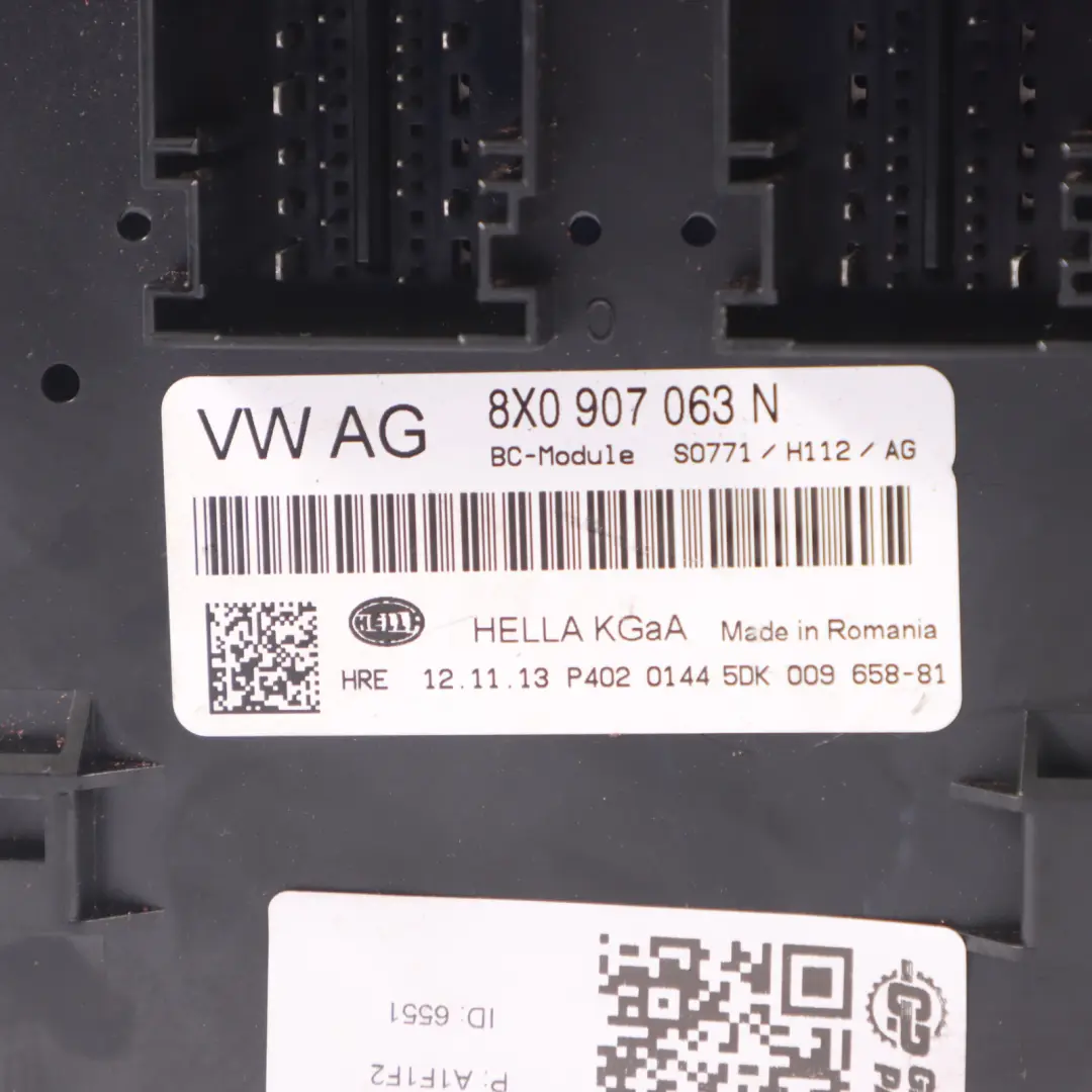 Body Control Unit Module ECU Audi Q3 8U A1 8X BCM - SKU 8X0907063N - Part number 8X0907063N