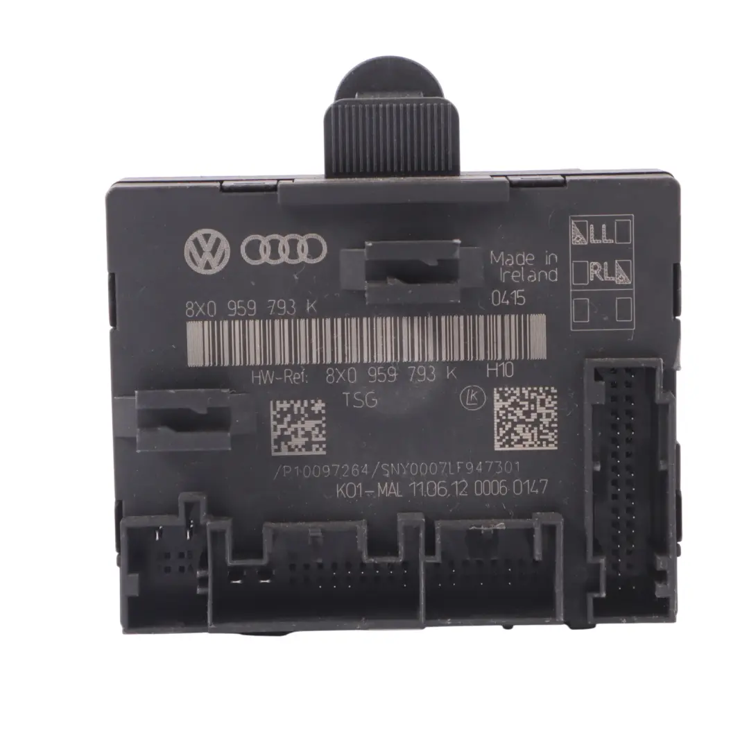 Audi A1 8X Módulo Puerta Delantera Derecha Lado Conductor Control ECU - SKU 8X0959793K - Número de pieza 8X0959793K