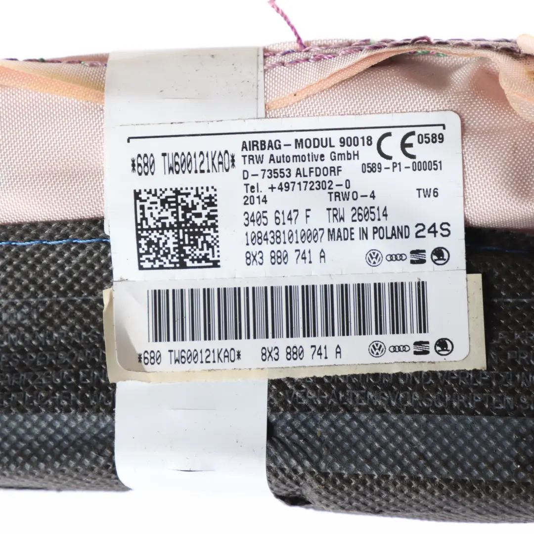 Audi A1 8X Headliner Techo Cortina Módulo de Aire Izquierda - SKU 8X3880741A - Número de pieza 8X3880741A