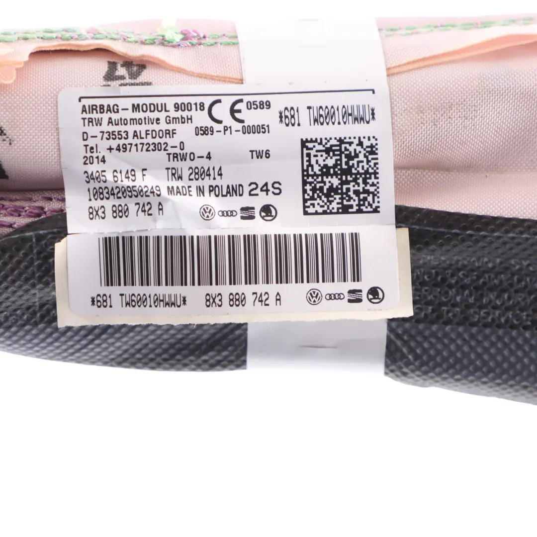 Audi S1 8X Headliner Techo Cortina Módulo De Aire Derecho - SKU 8X3880742A - Número de pieza 8X3880742A