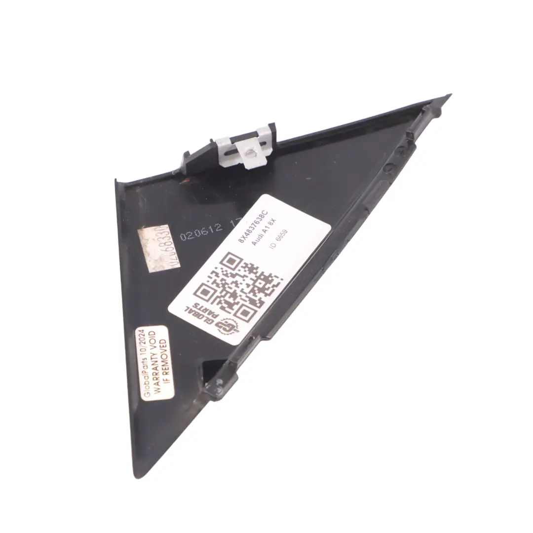 Audi A1 8X Moulure d'angle de porte Avant Droite Cache Bande Noir - SKU 8X4837638C - Numéro de pièce 8X4837638C