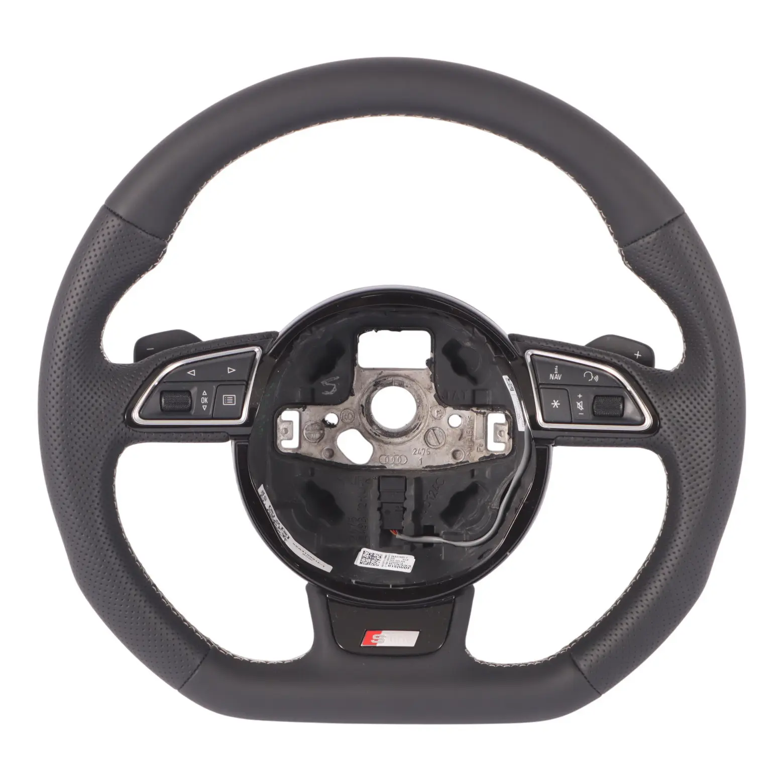 Audi A6 C7 S-Line NEW Black Leather Steering Wheel Flat Bottom 8XA419091F